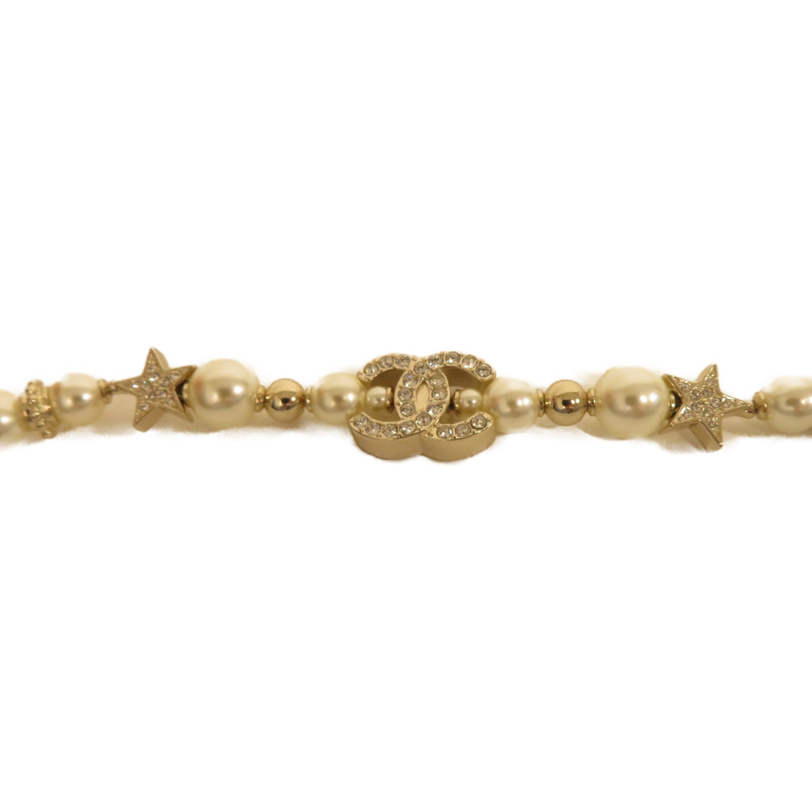 CHANEL 金屬/仿珍珠Necklace項鍊金色