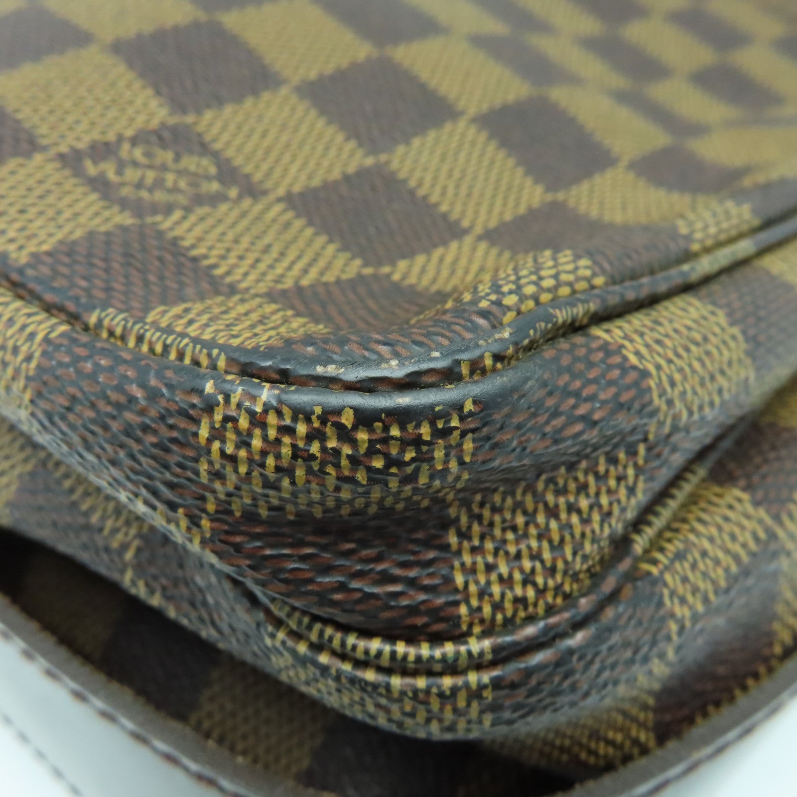 LOUIS VUITTON Damier Naviglio金扣肩背袋啡色