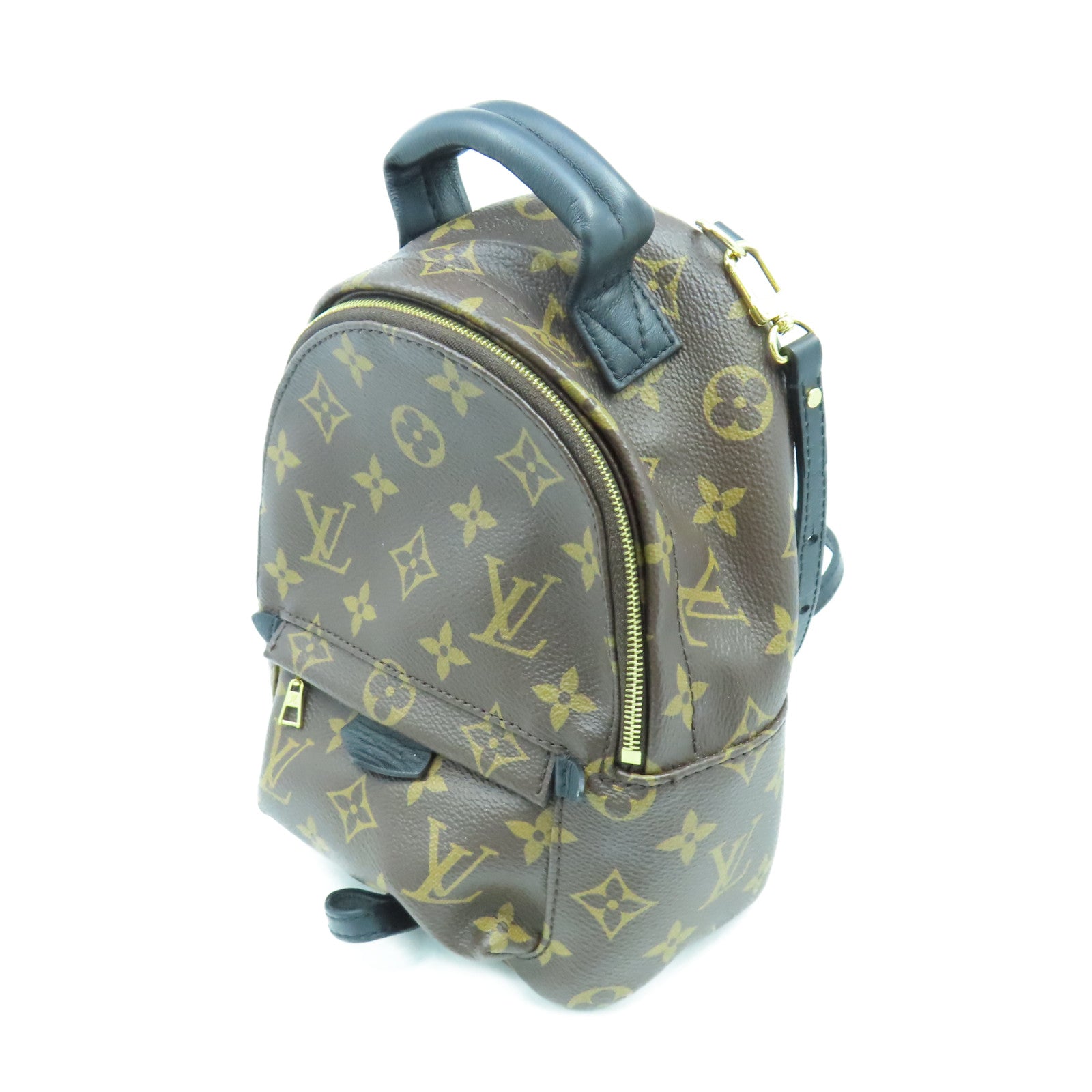 LOUIS VUITTON Monogram Palm Spring Mini金扣背包棕色