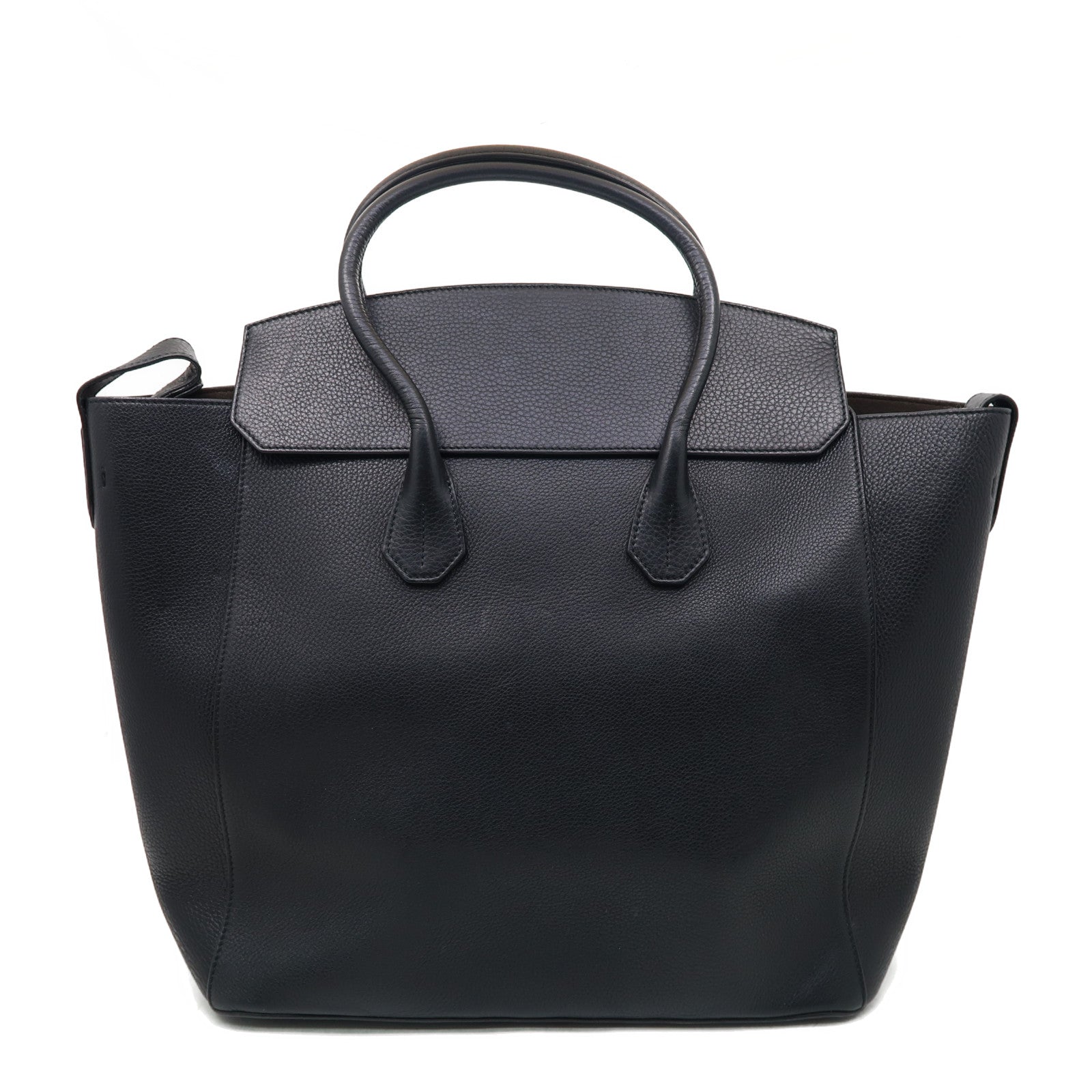BALLY 牛皮皮革Tote Bag銀扣手挽袋黑色