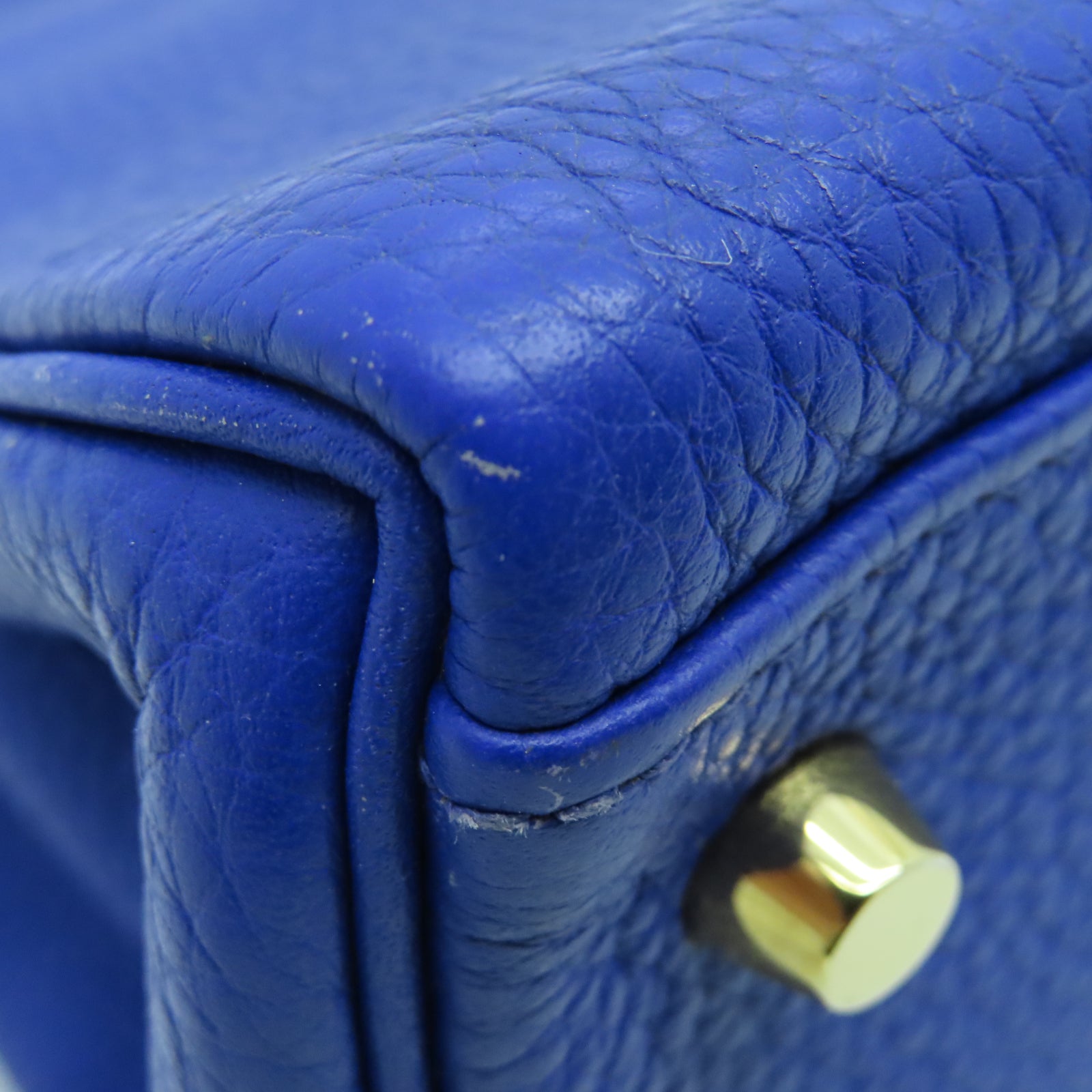 HERMES Taurillon Clemence皮革Kelly 28手挽袋蓝色
