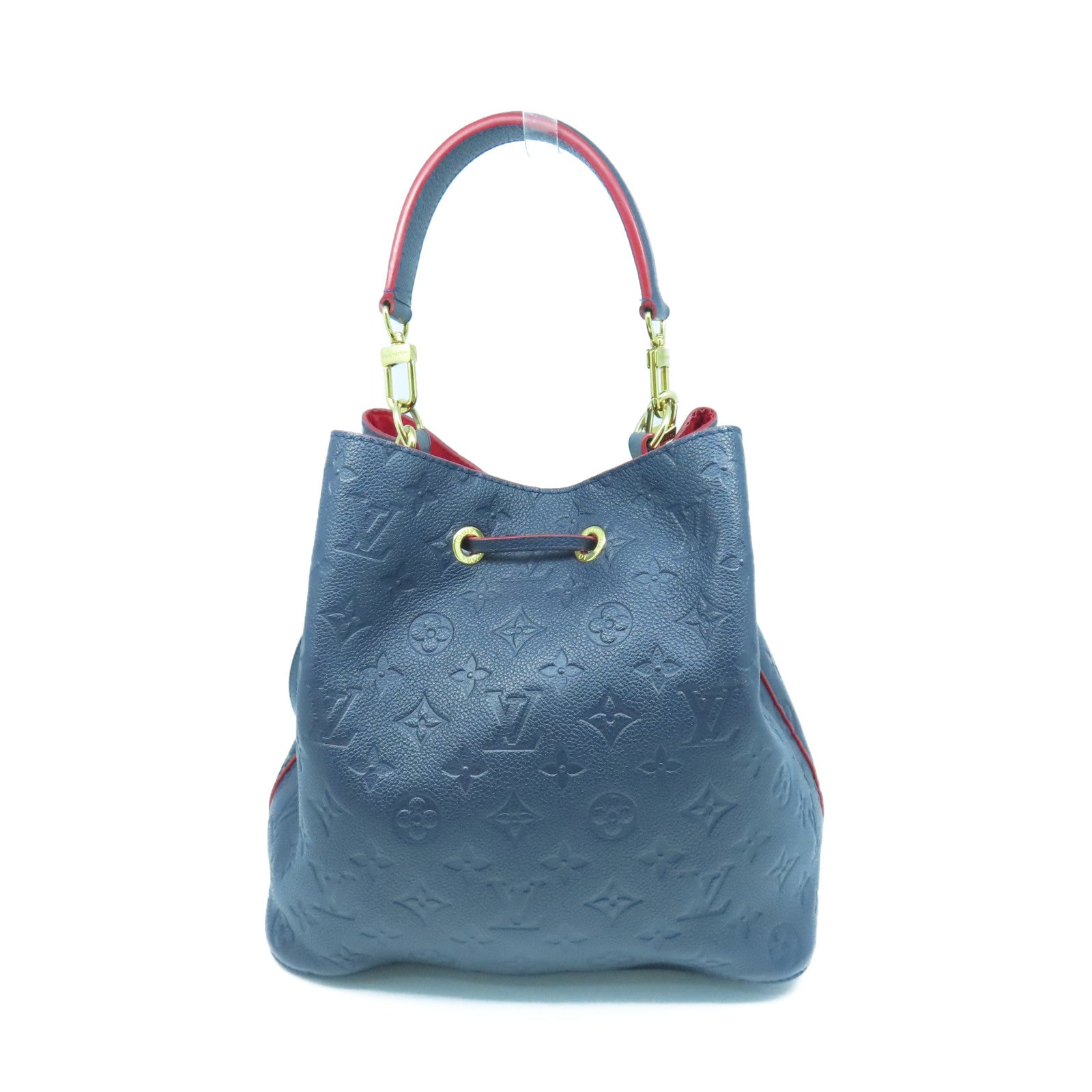 LOUIS VUITTON Monogram Empreinte Neo Noe MM金扣手挽肩背兩用袋藍色