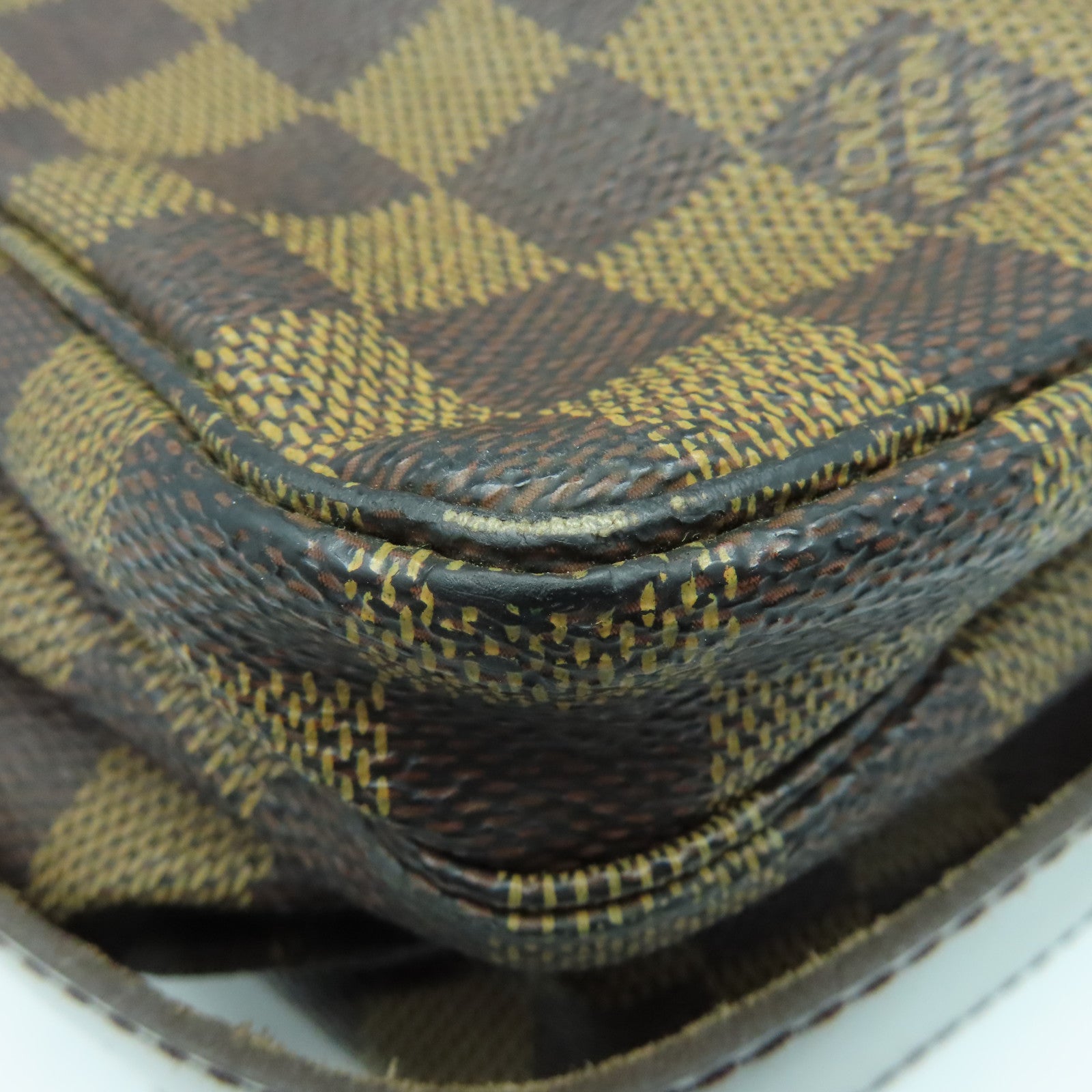LOUIS VUITTON Damier Naviglio金扣肩背袋啡色