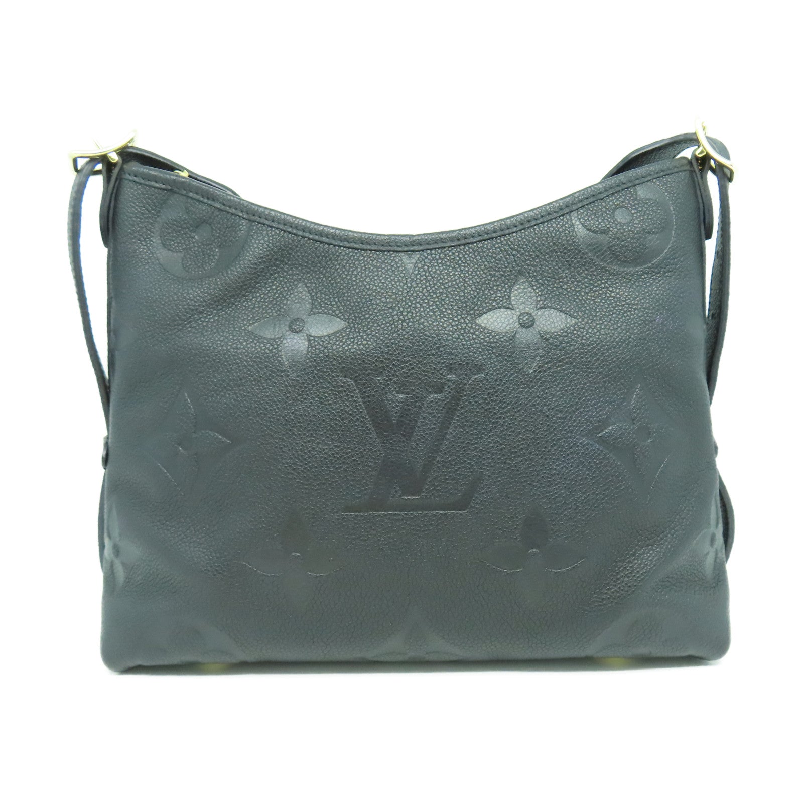 LOUIS VUITTON Monogram Empreinte Carry AII PM金扣肩背袋黑色