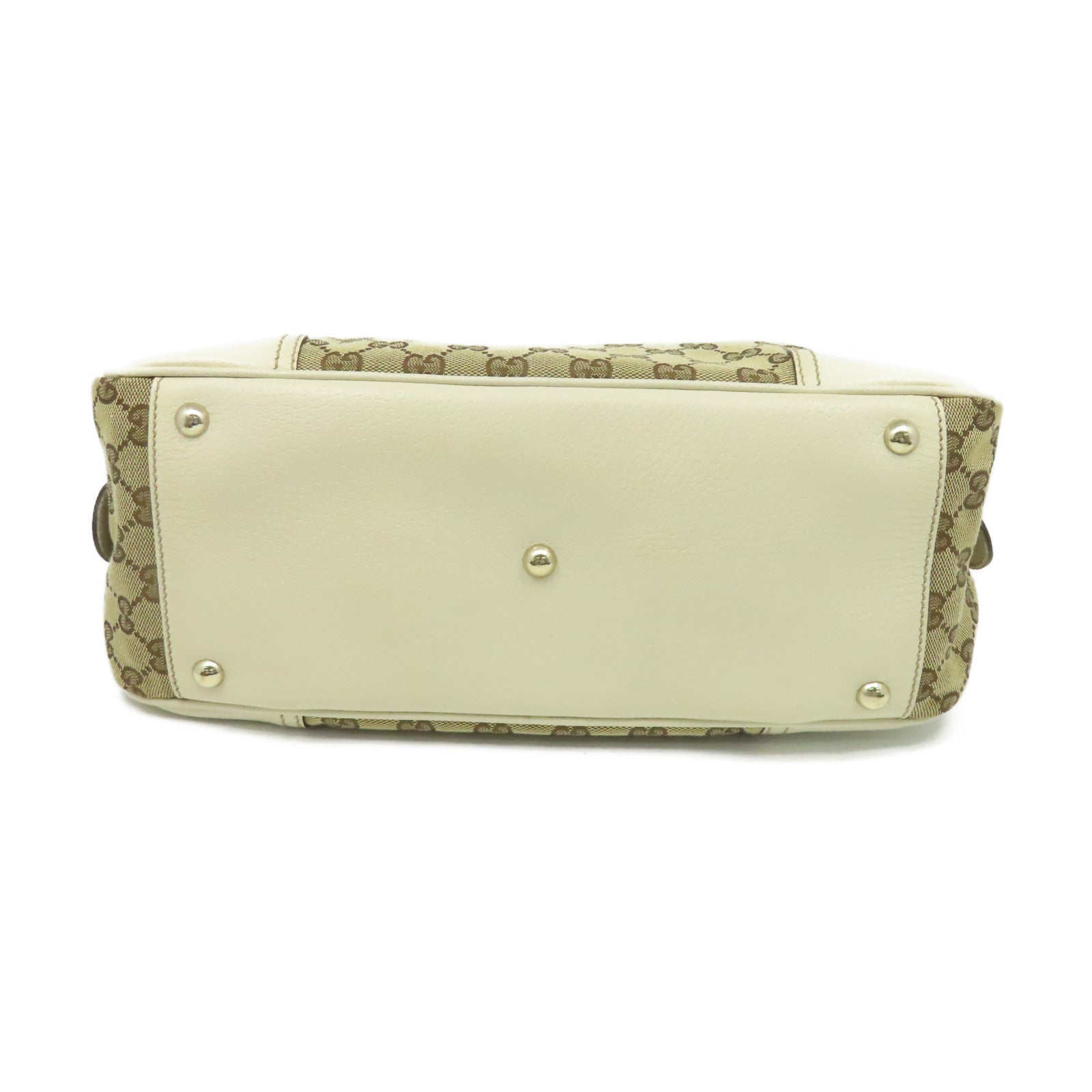 GUCCI 帆布Shoulder Bag金扣肩背袋米色