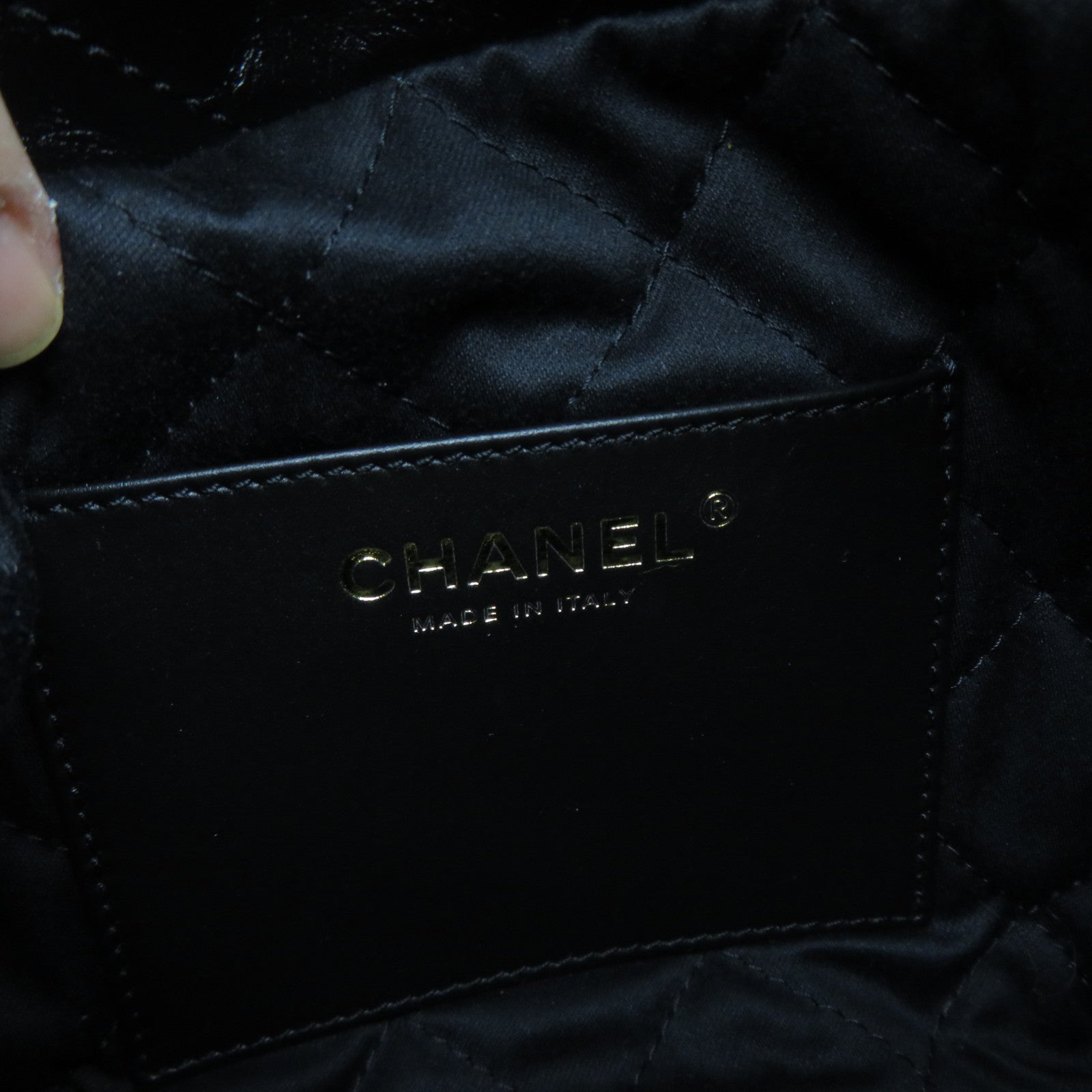 CHANEL 菱格牛皮皮革2 Way Chain Shoulder金扣鏈帶手挽肩背兩用袋黑色