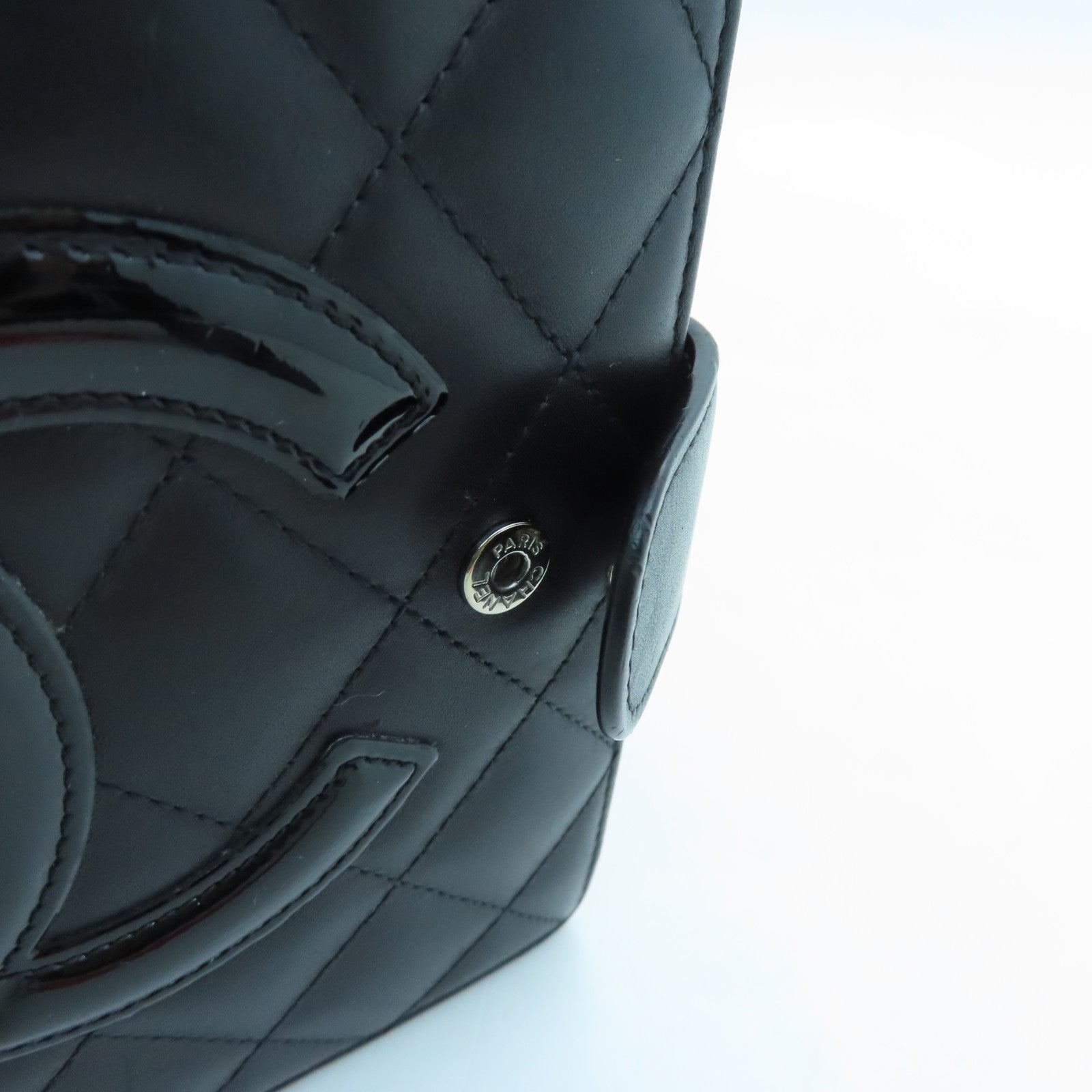 CHANEL rhombic cowhide leather Wallet wallet black