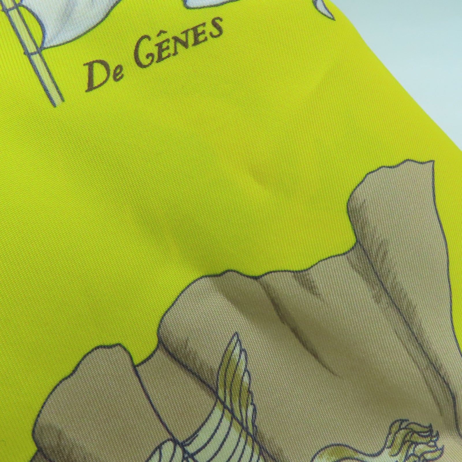 HERMES 絲質Maxi Twilly Scarf絲巾黃色
