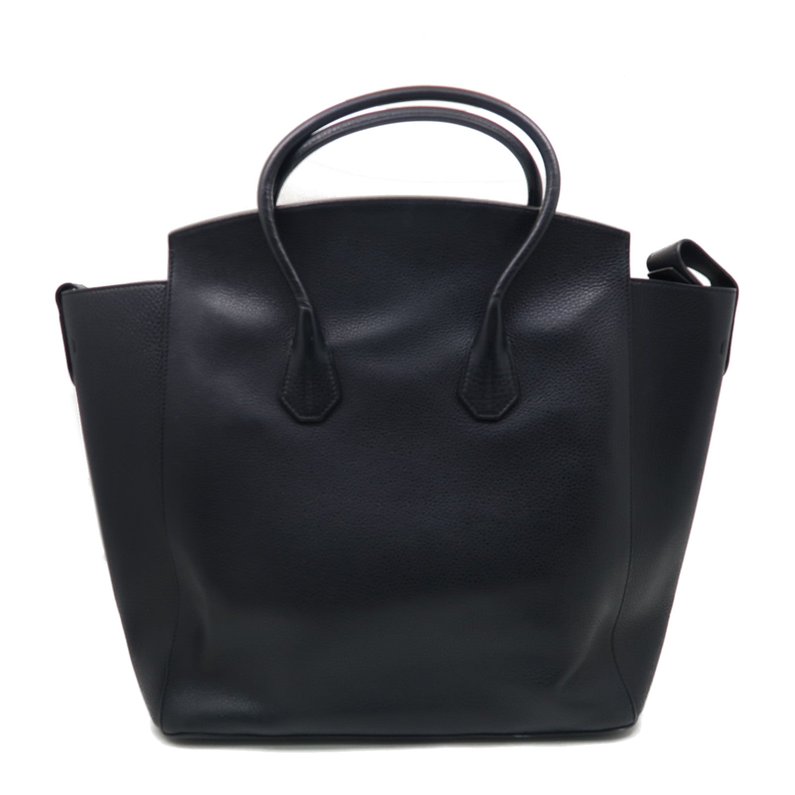 BALLY 牛皮皮革Tote Bag銀扣手挽袋黑色