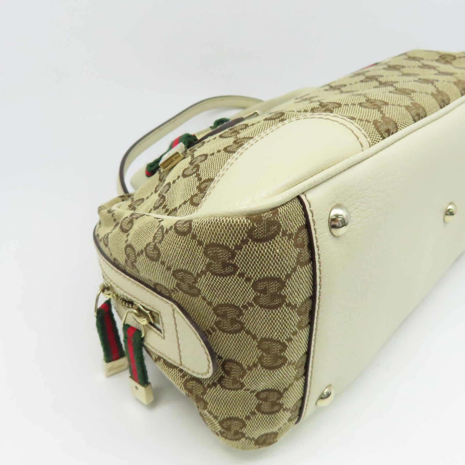 GUCCI 帆布Shoulder Bag金扣肩背袋米色