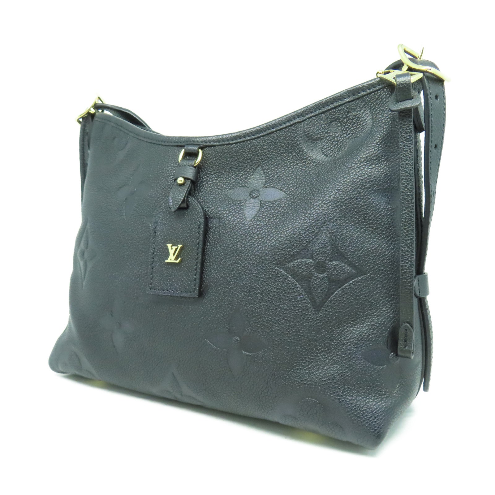LOUIS VUITTON Monogram Empreinte Carry AII PM金扣肩背袋黑色