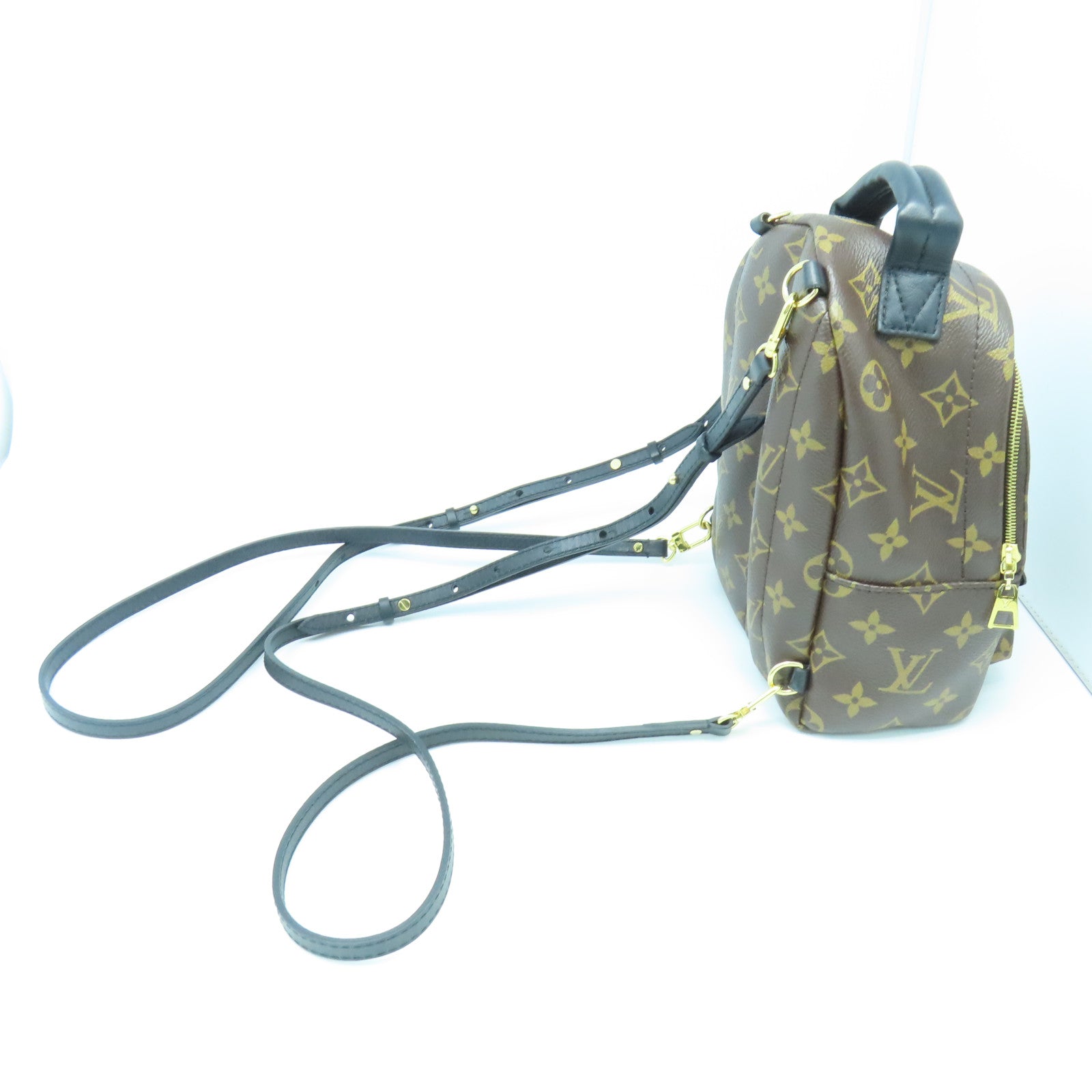 LOUIS VUITTON Monogram Palm Spring Mini金扣背包棕色