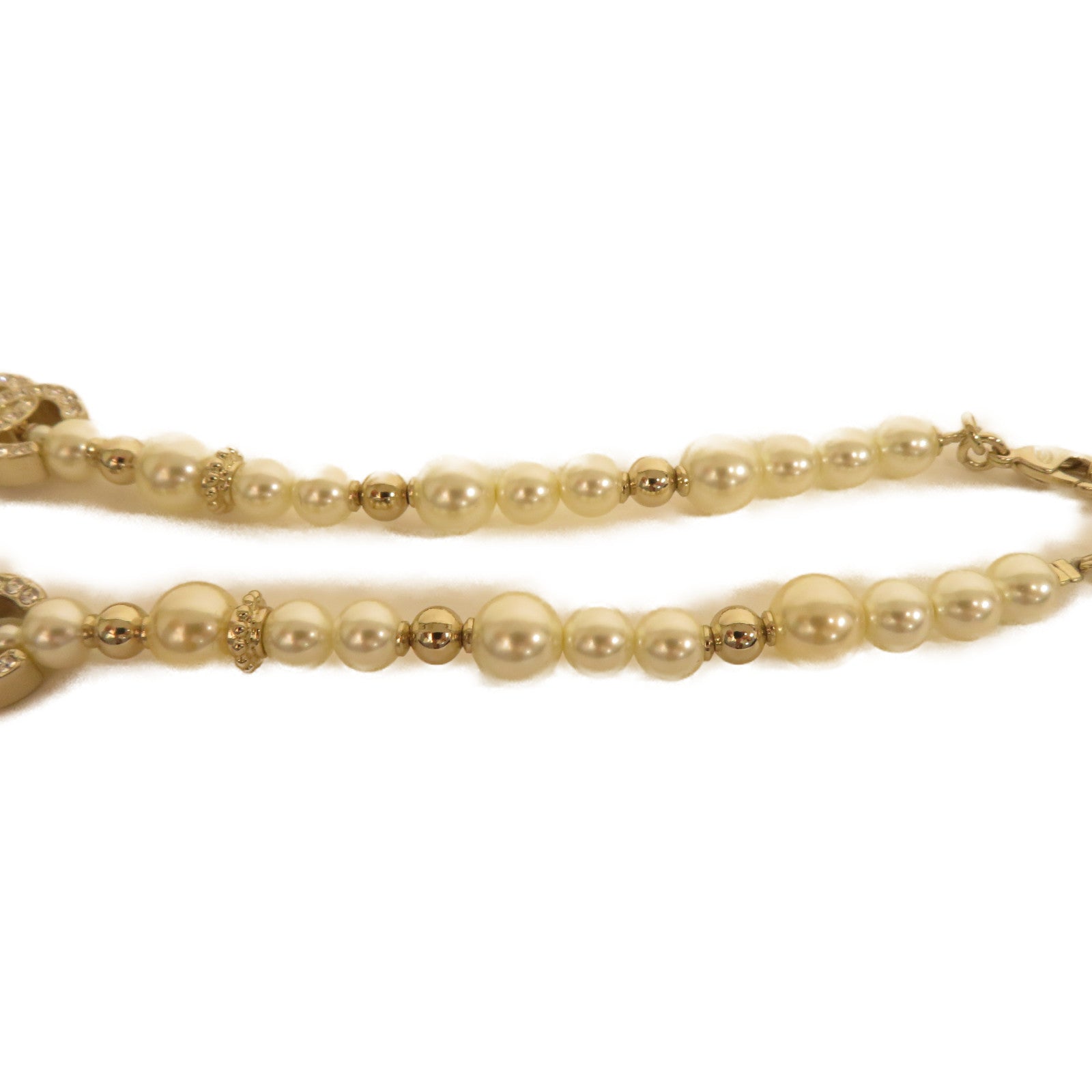 CHANEL 金屬/仿珍珠Necklace項鍊金色