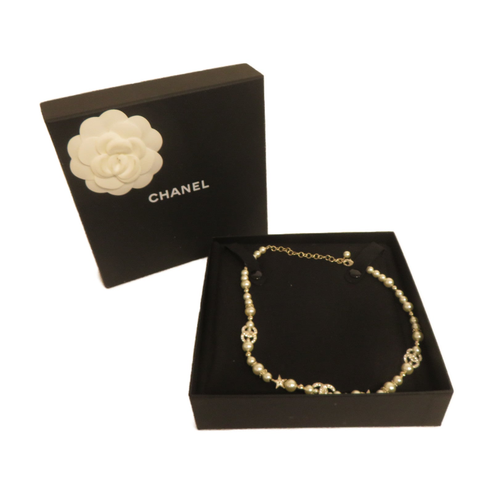 CHANEL 金屬/仿珍珠Necklace項鍊金色