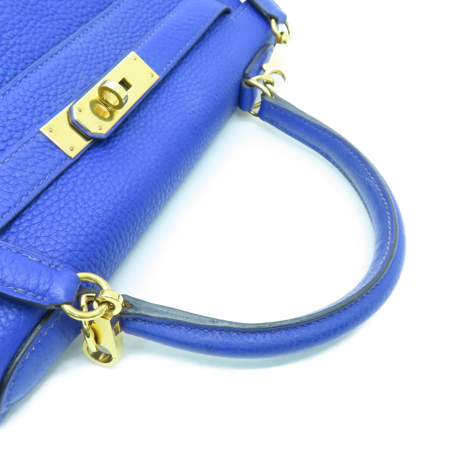 HERMES Taurillon Clemence皮革Kelly 28手挽袋蓝色
