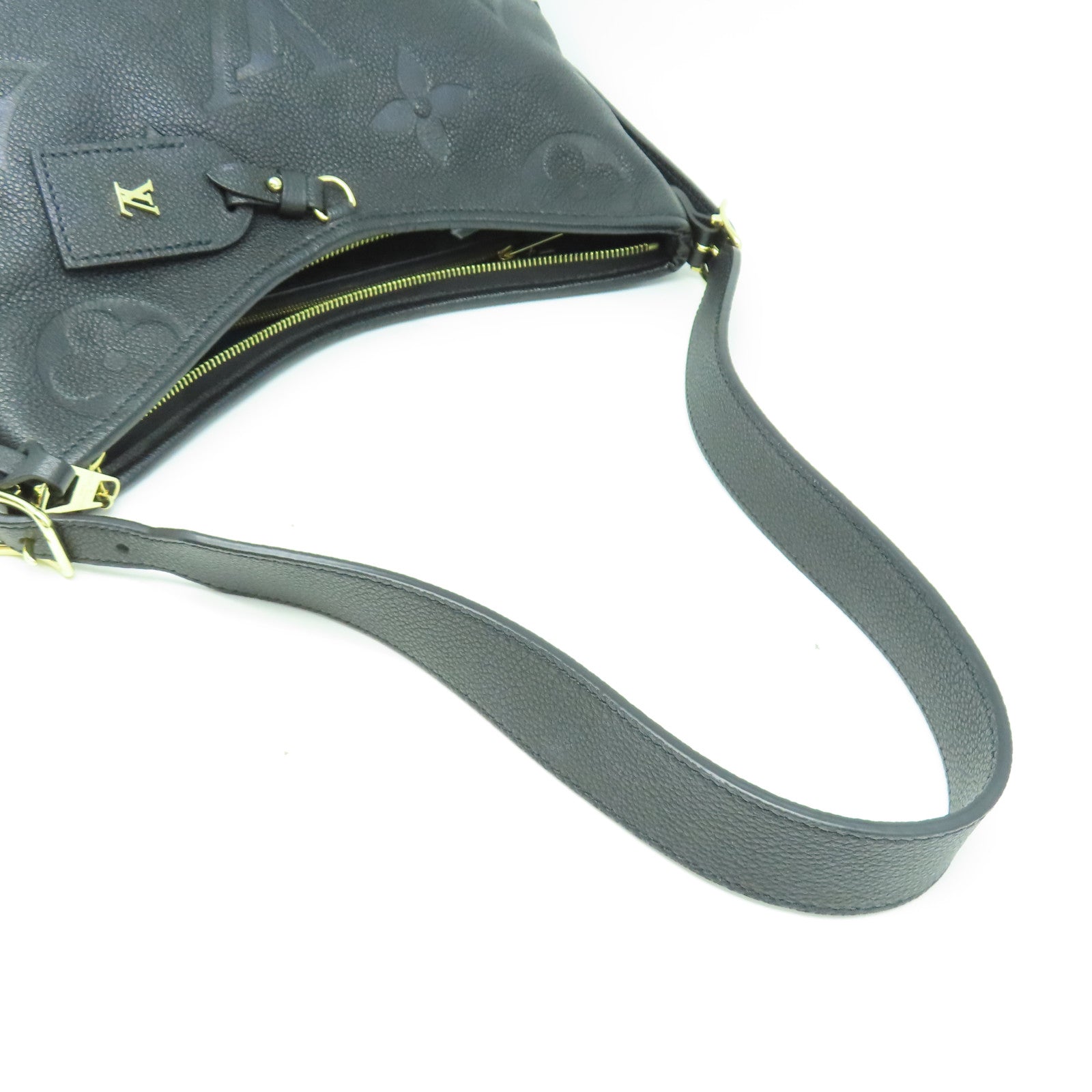 LOUIS VUITTON Monogram Empreinte Carry AII PM金扣肩背袋黑色