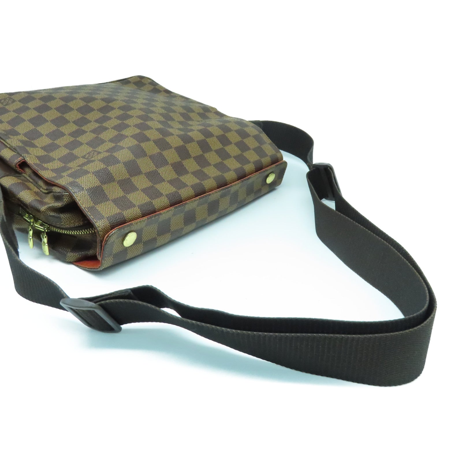 LOUIS VUITTON Damier Naviglio金扣肩背袋啡色