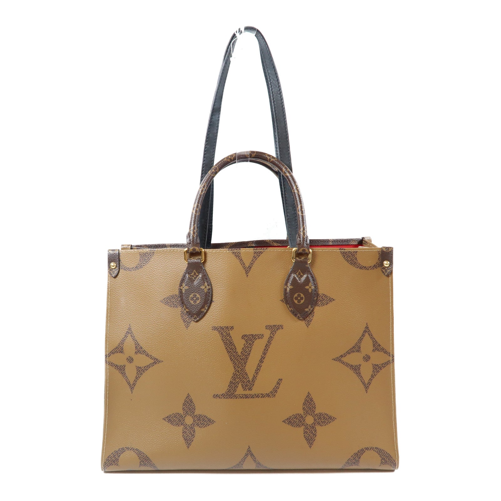LOUIS VUITTON Monogram Reverse On The Go MM金扣手挽肩背兩用袋啡色