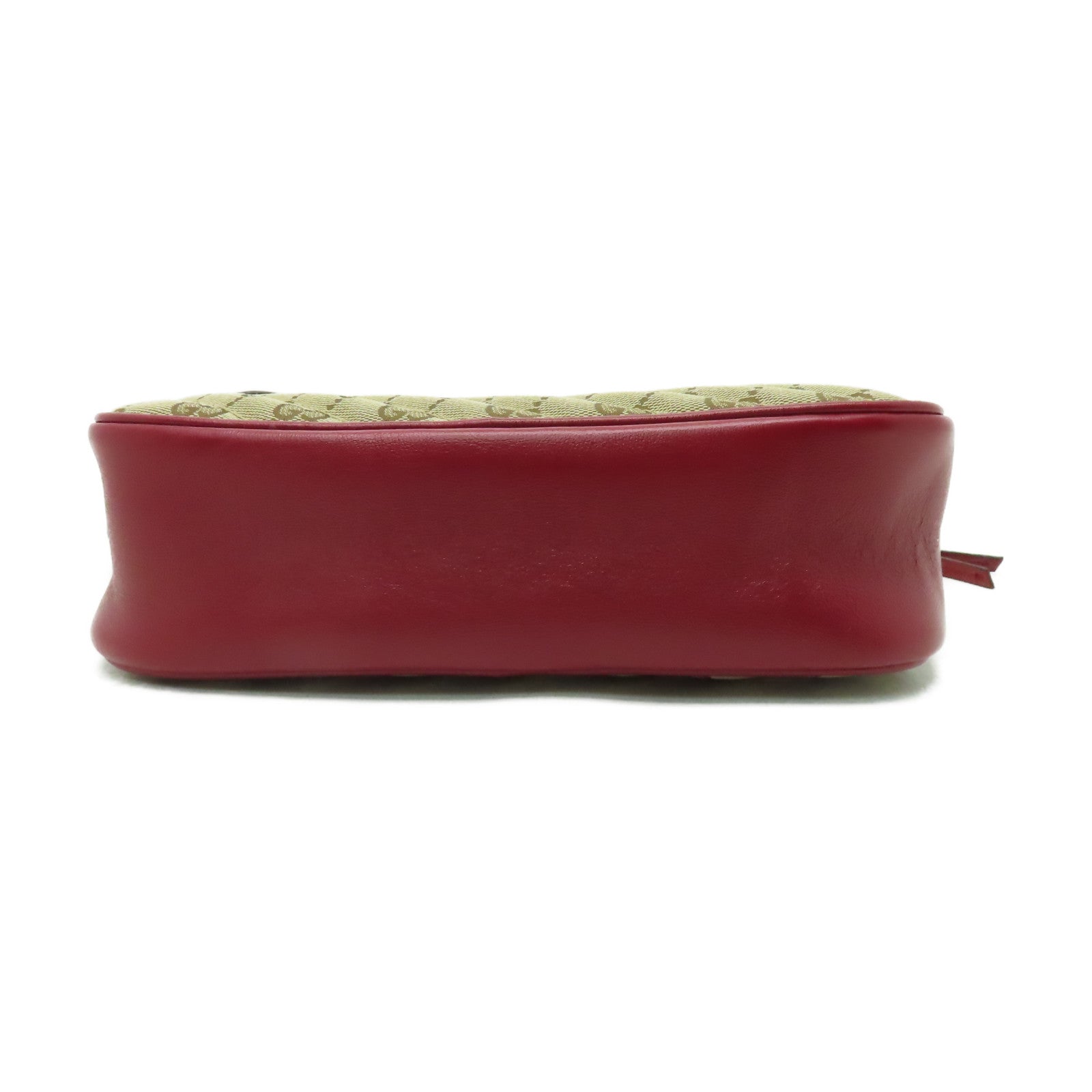 GUCCI 帆布GG Marmont Shoulder Bag金扣肩背袋啡色/紅色