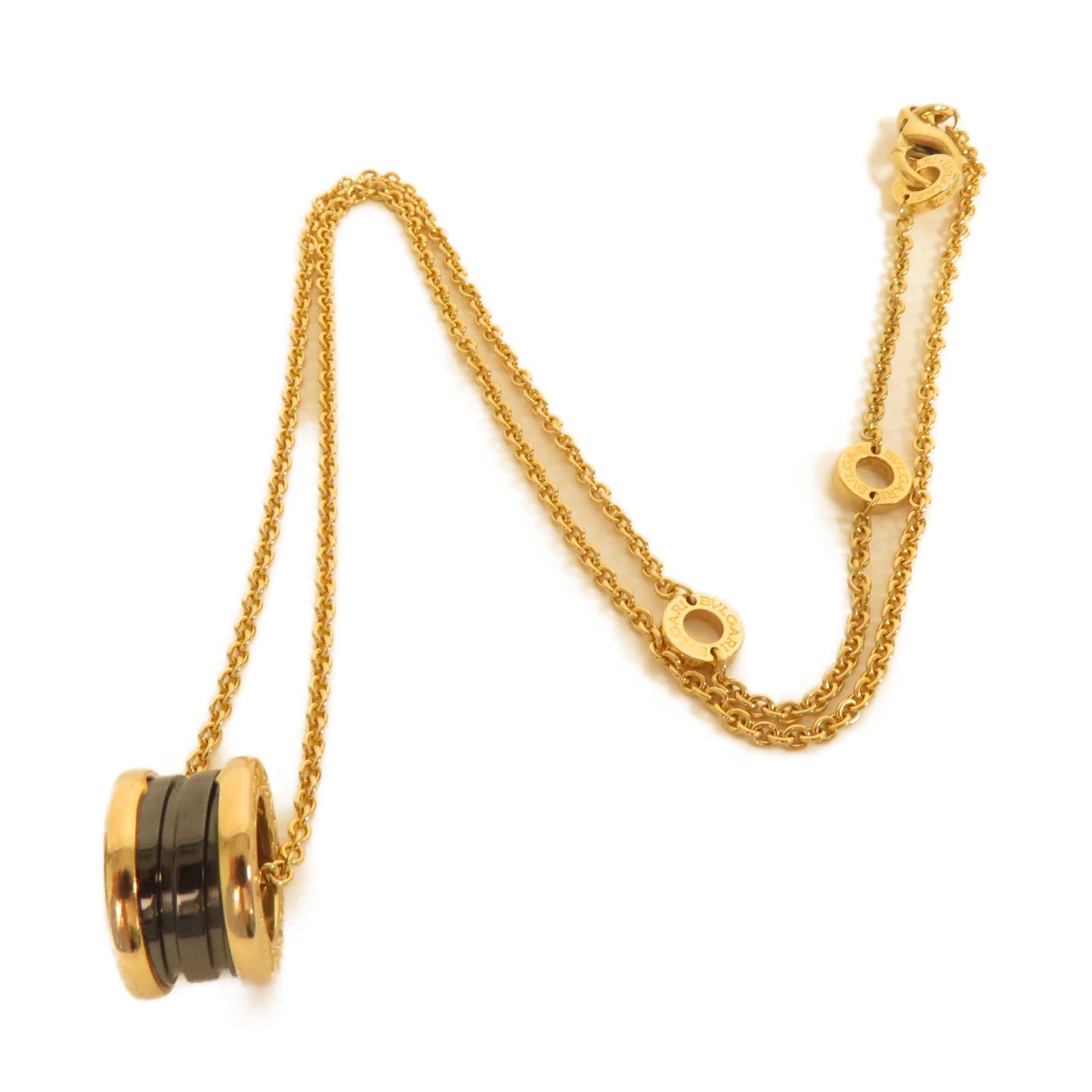 BVLGARI 18K玫瑰金B-zero1 Necklace項鍊黑色