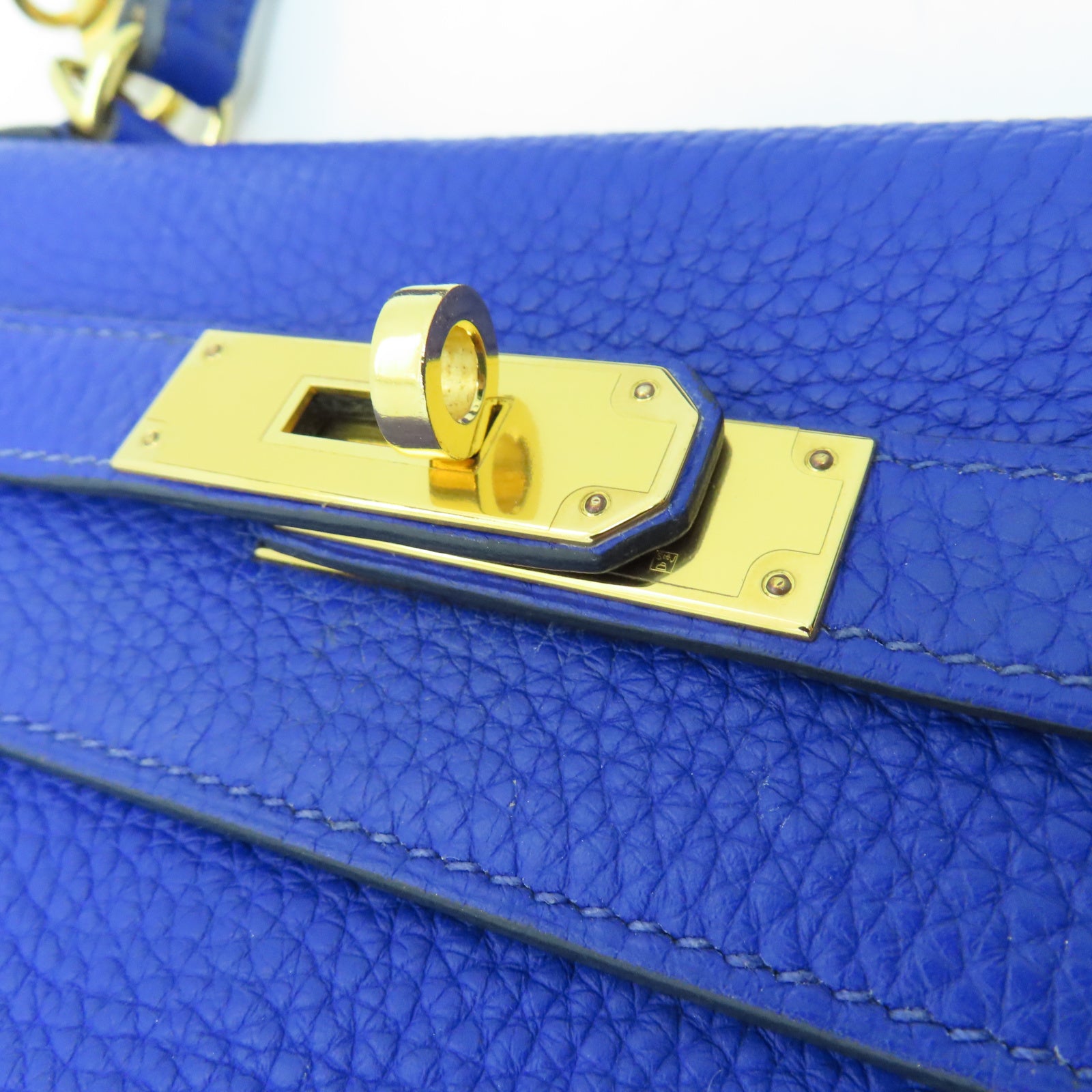 HERMES Taurillon Clemence皮革Kelly 28手挽袋蓝色