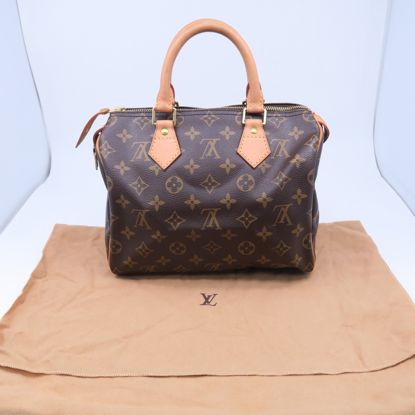 LOUIS VUITTON Monogram Speedy 25金扣手挽袋啡色