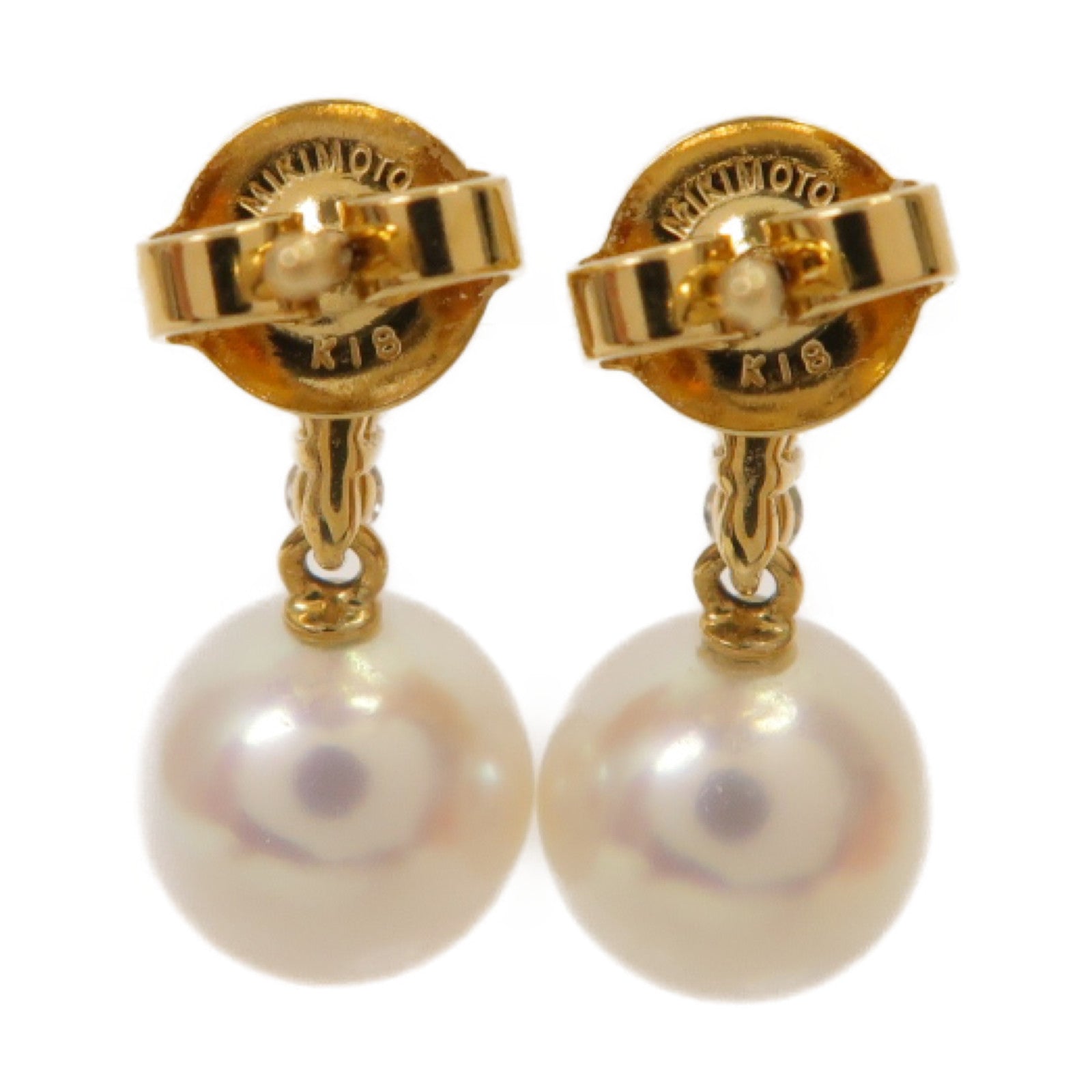 MIKIMOTO 18K黃金Pearl Earrings珍珠耳環