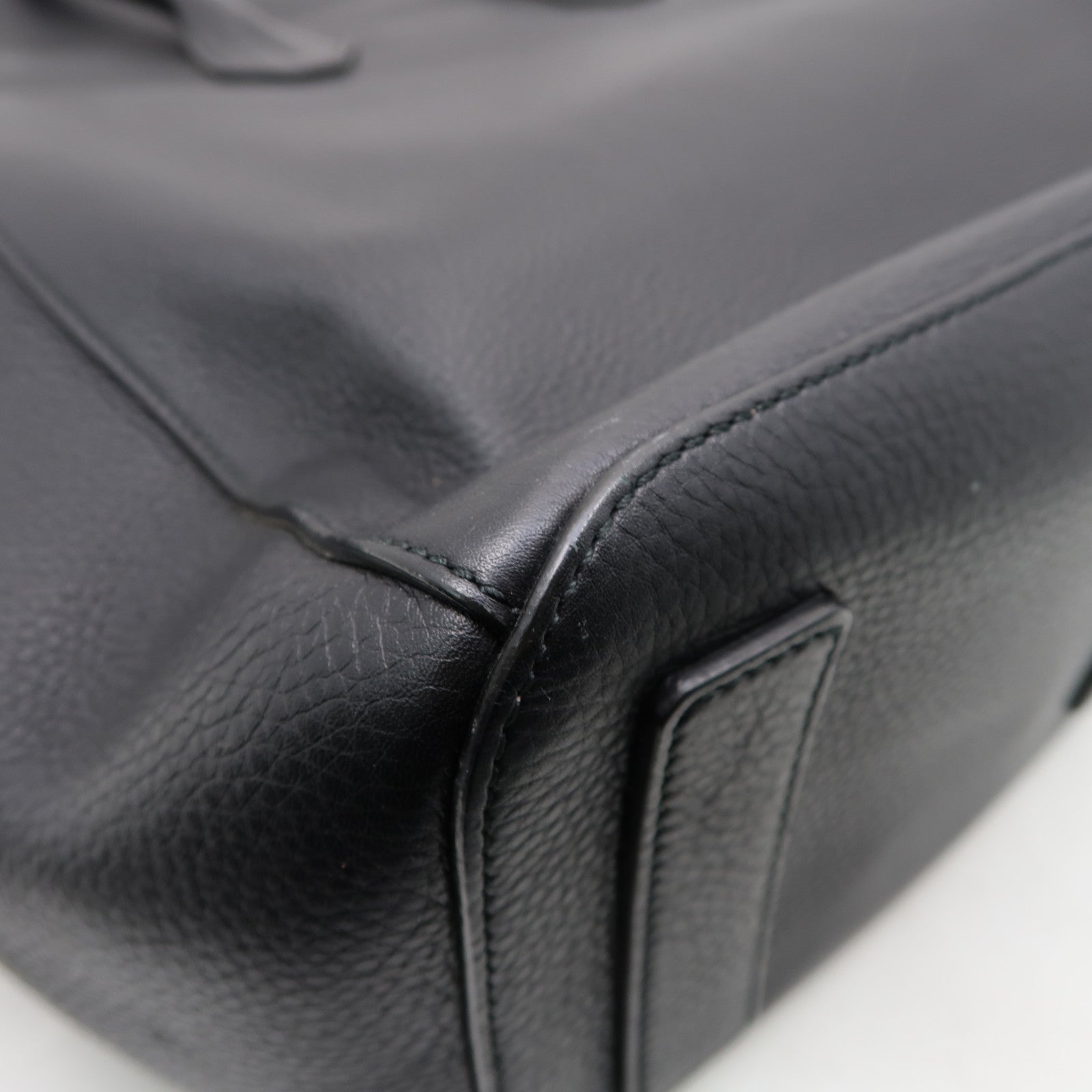 BALLY 牛皮皮革Tote Bag銀扣手挽袋黑色