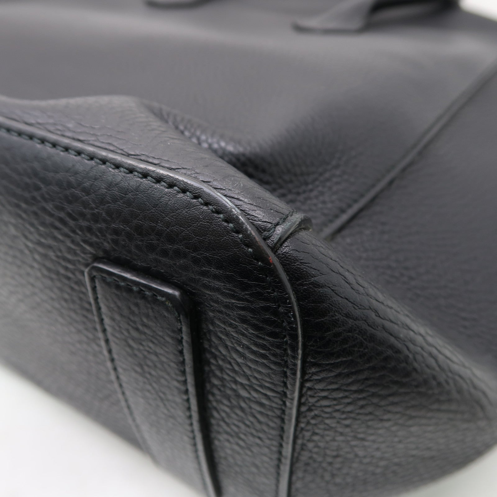 BALLY 牛皮皮革Tote Bag銀扣手挽袋黑色