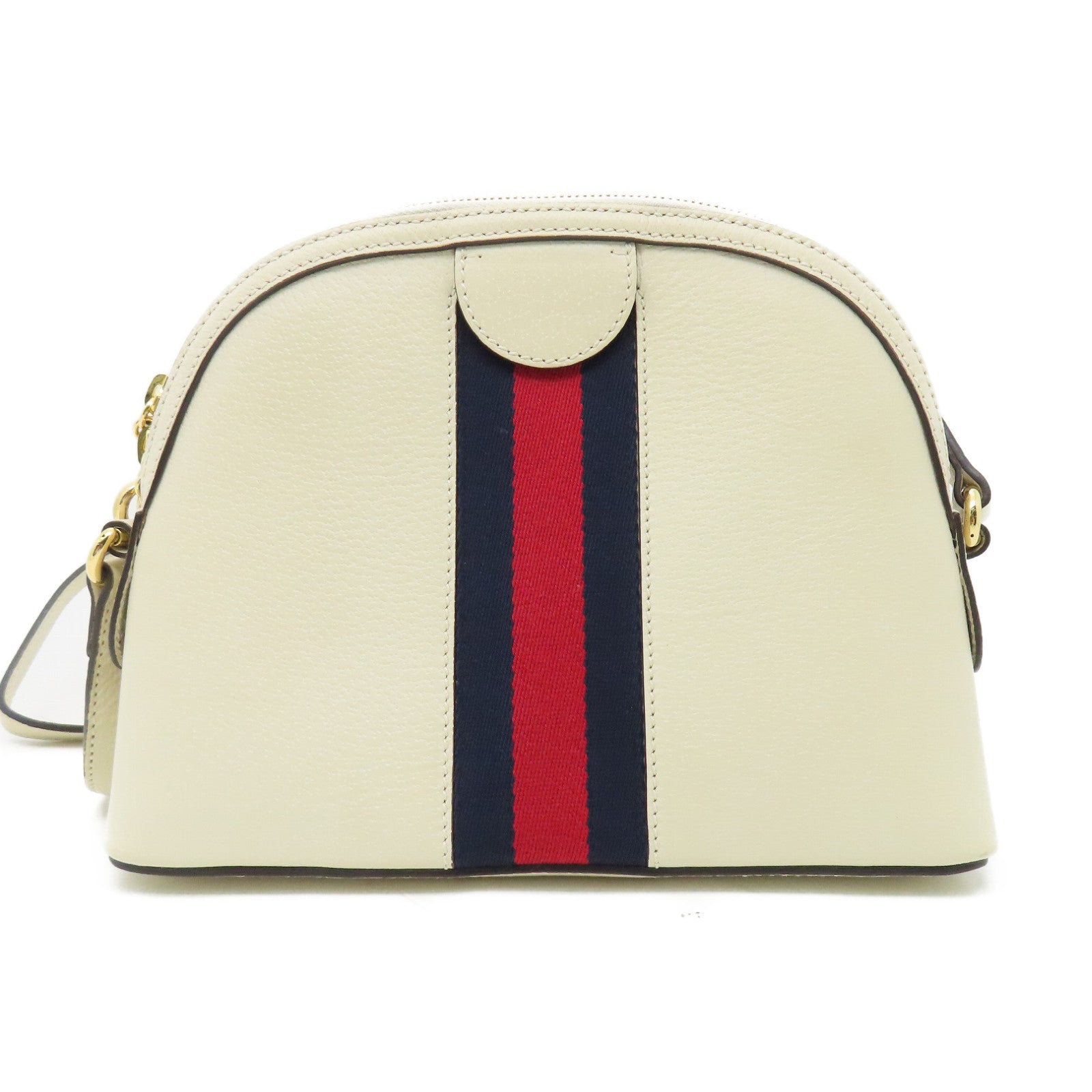 GUCCI 牛皮皮革Ophidia GG金扣肩背袋白色