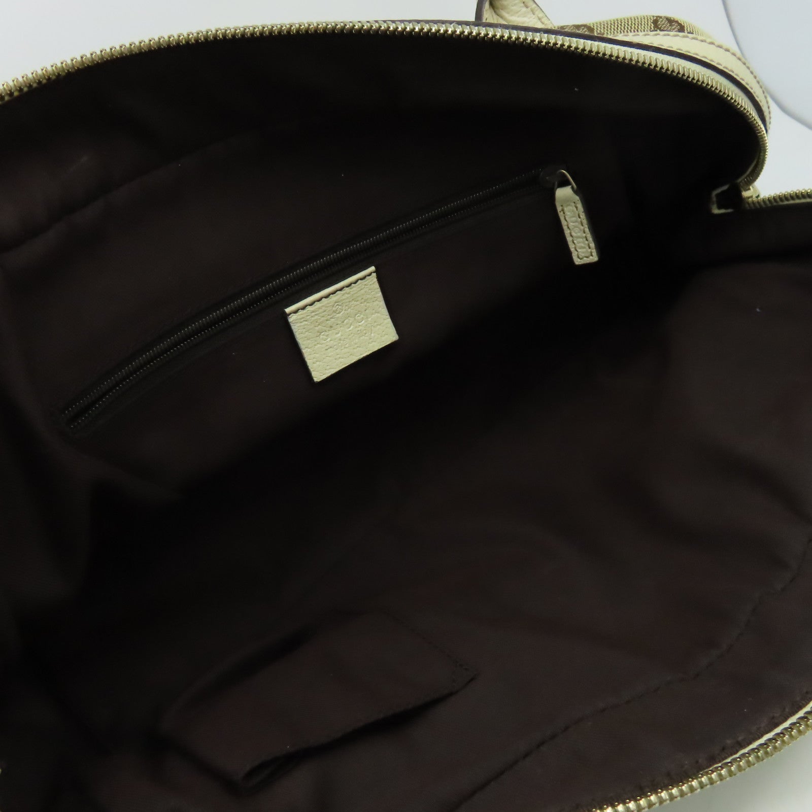 GUCCI 帆布Shoulder Bag金扣肩背袋米色