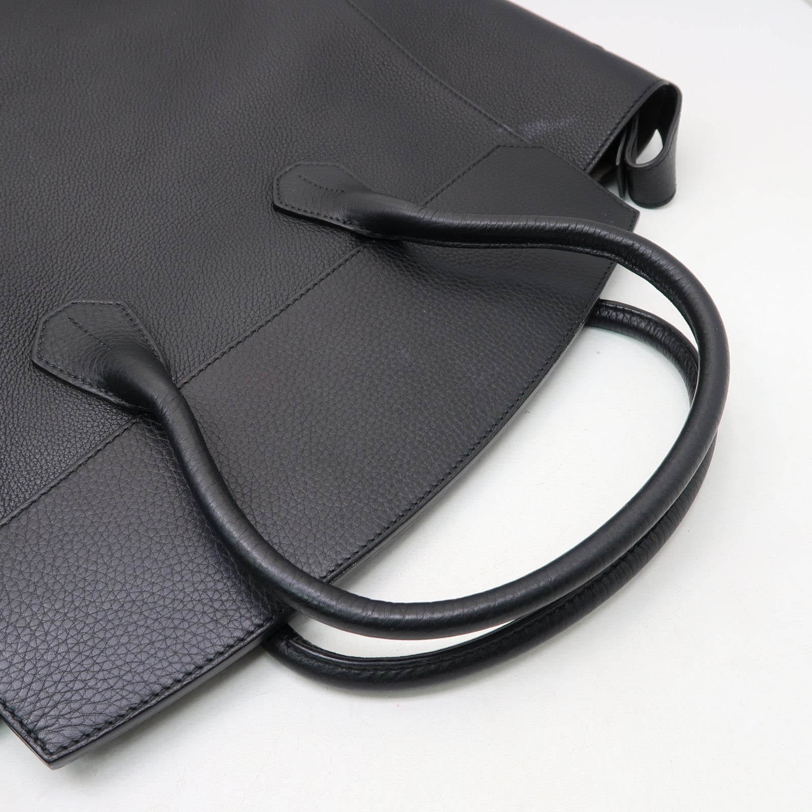 BALLY 牛皮皮革Tote Bag銀扣手挽袋黑色