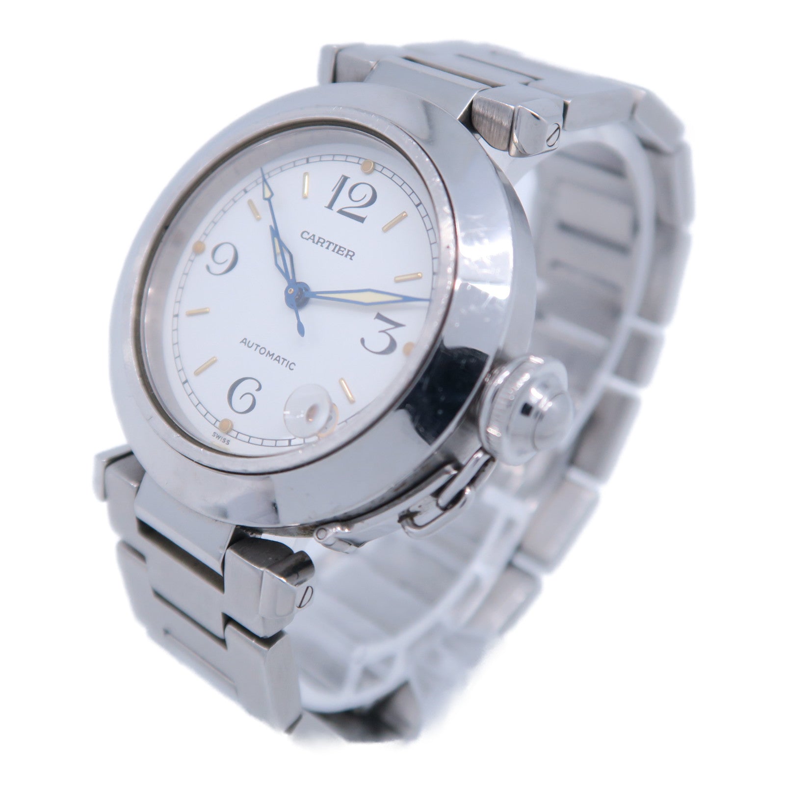 CARTIER Pasha C不鏽鋼手錶自動機芯白色