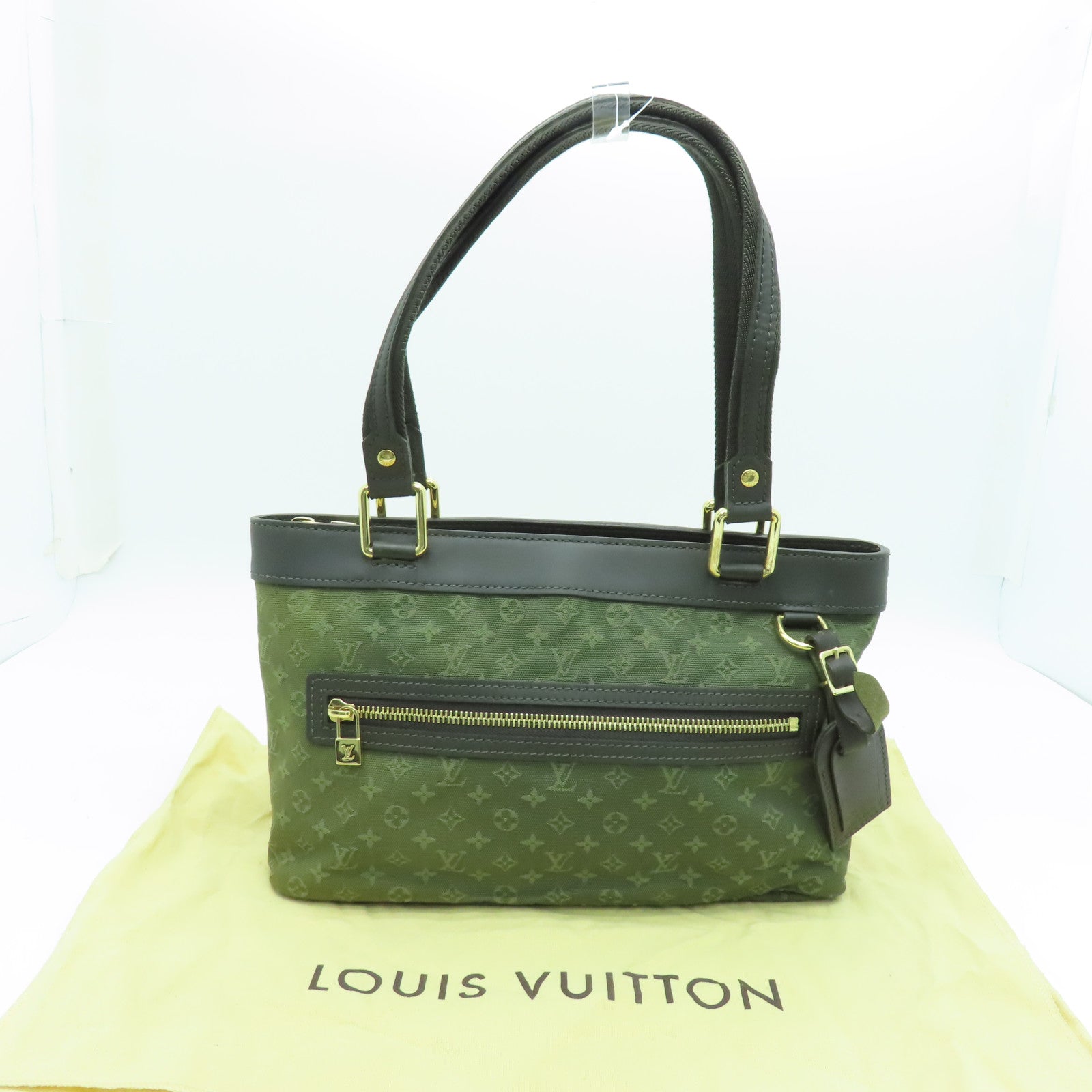 LOUIS VUITTON Monogram Mini Lucille PM金扣肩背袋绿色