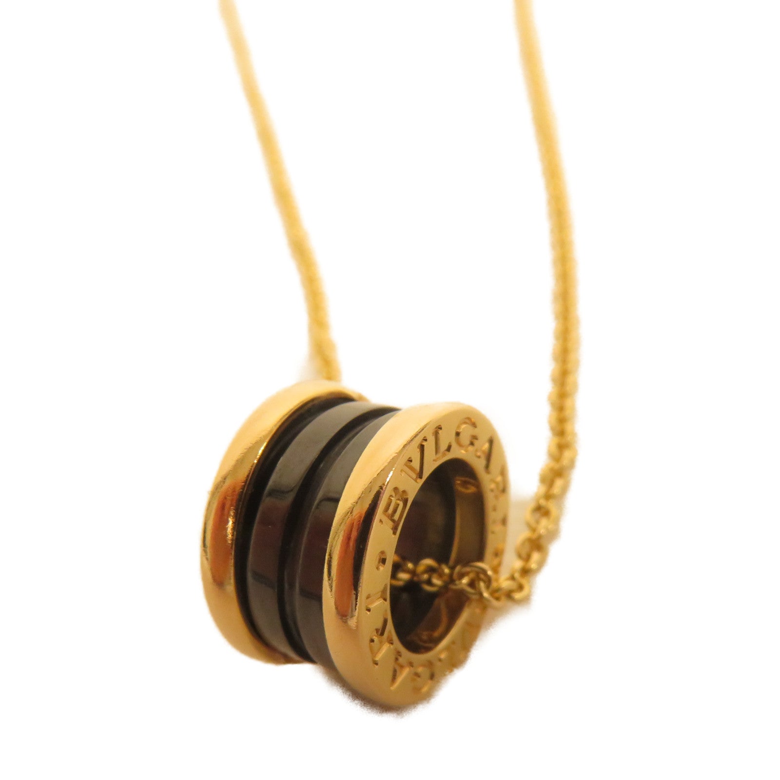 BVLGARI 18K玫瑰金B-zero1 Necklace項鍊黑色