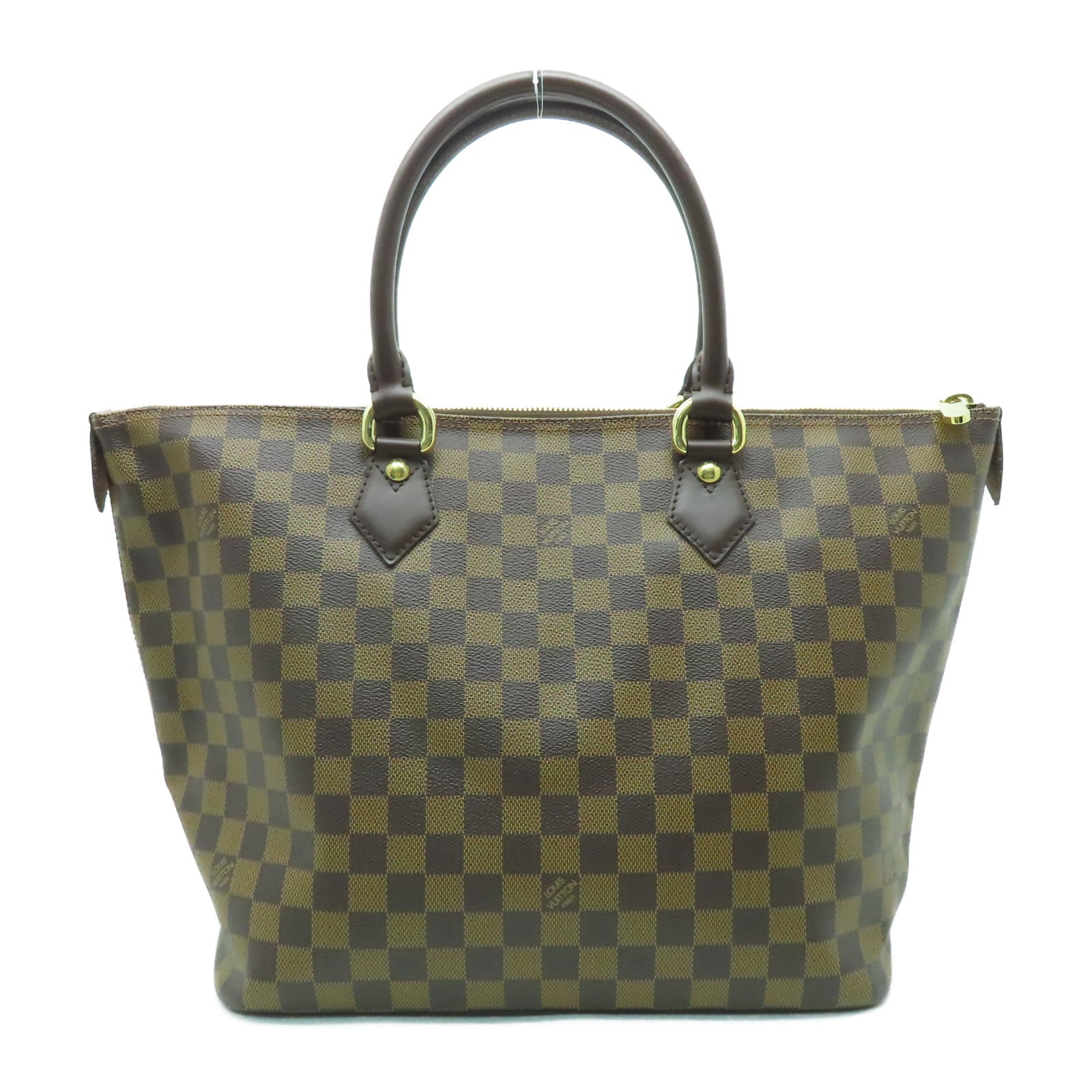 LOUIS VUITTON Damier Saleya MM金扣手挽袋啡色