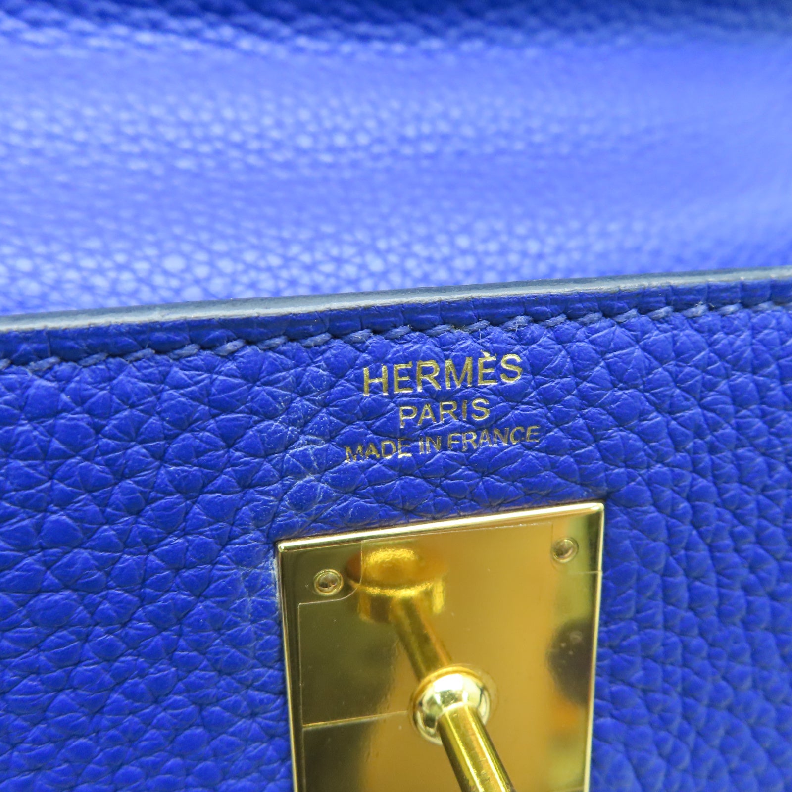 HERMES Taurillon Clemence皮革Kelly 28手挽袋蓝色