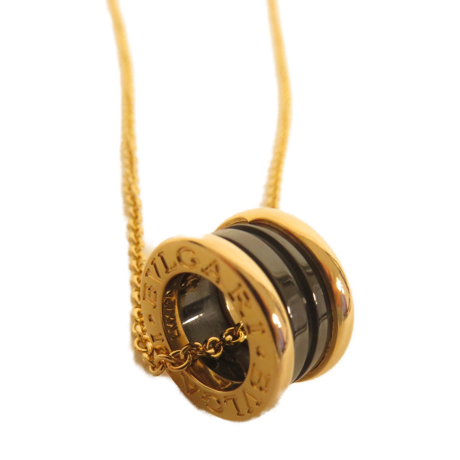 BVLGARI 18K玫瑰金B-zero1 Necklace項鍊黑色