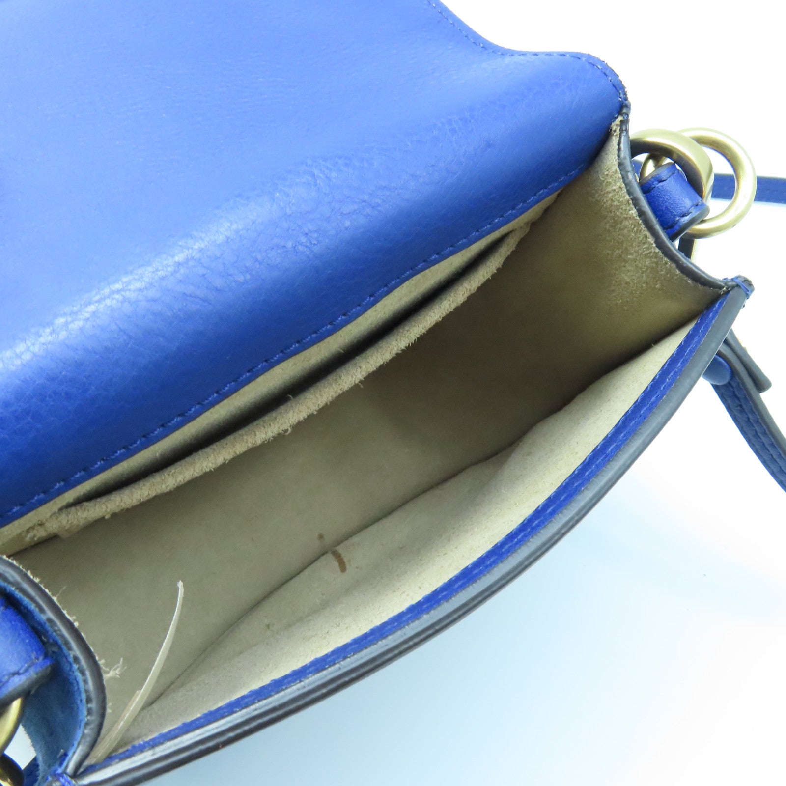 Chloe Leather Bracelet Nile Gold Buckle Shoulder Bag Blue
