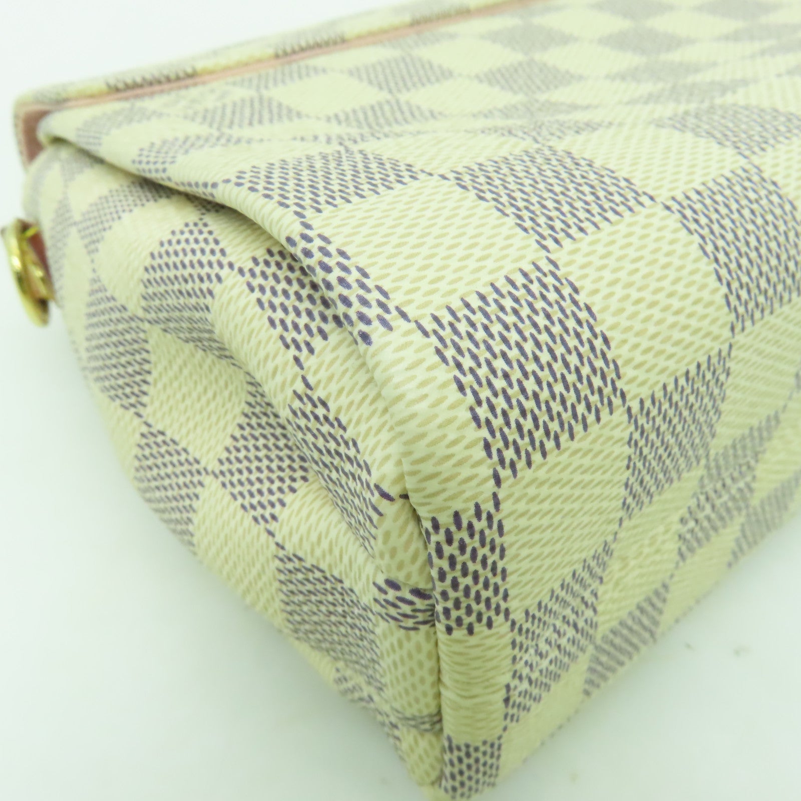 LOUIS VUITTON Damier Azur Croisette 金扣手挽肩背兩用袋白色