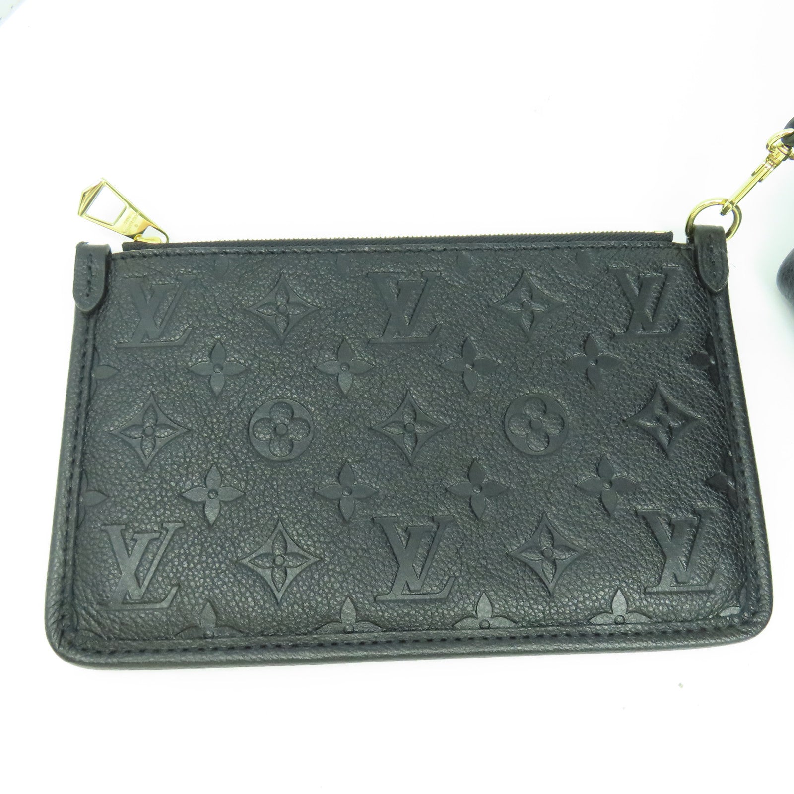 LOUIS VUITTON Monogram Empreinte Carry AII PM金扣肩背袋黑色