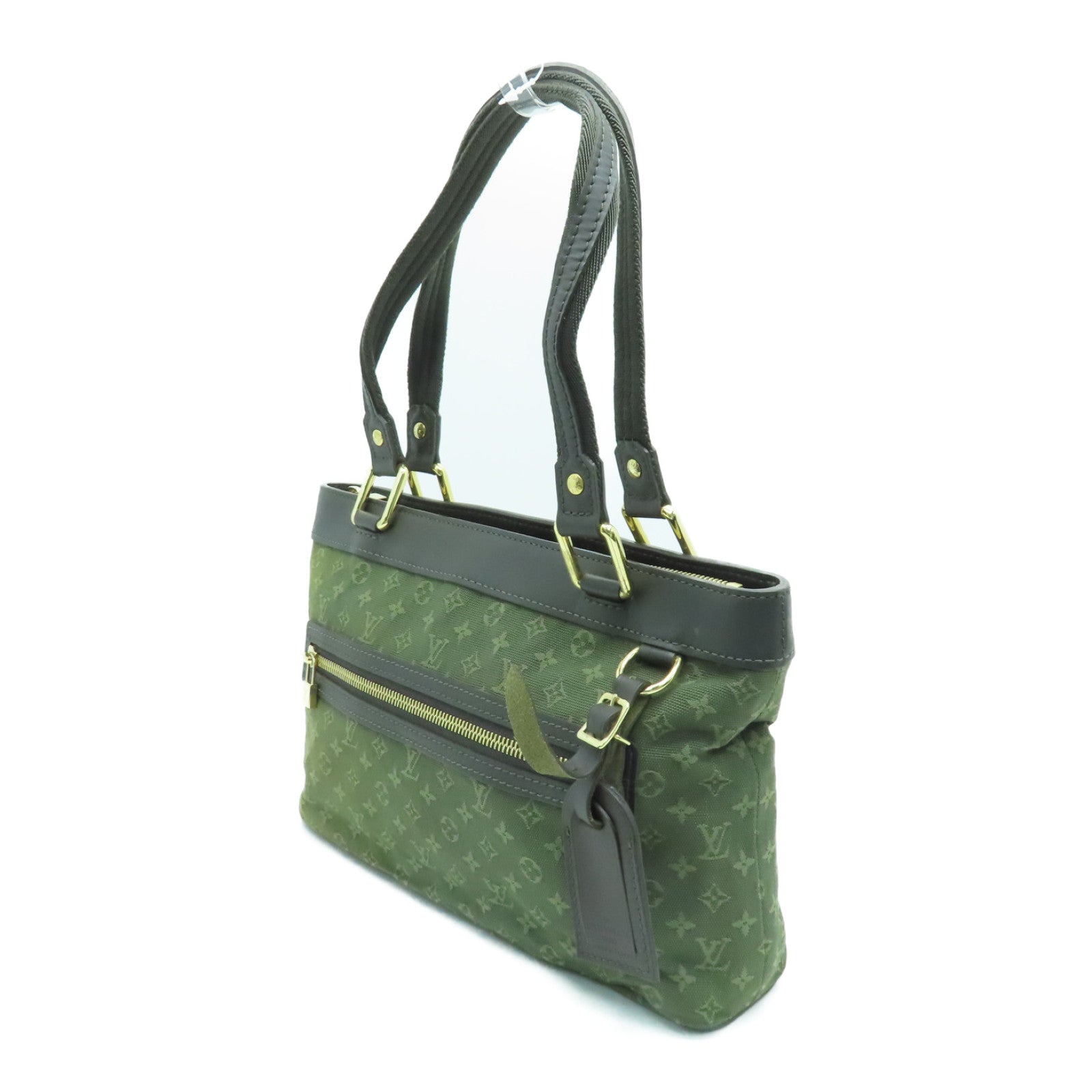 LOUIS VUITTON Monogram Mini Lucille PM金扣肩背袋绿色