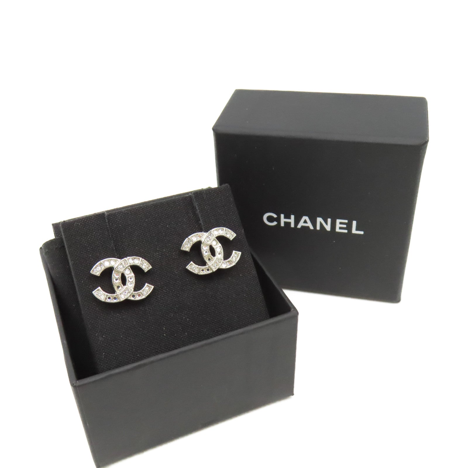 CHANEL 金屬CC Earrings耳環銀色