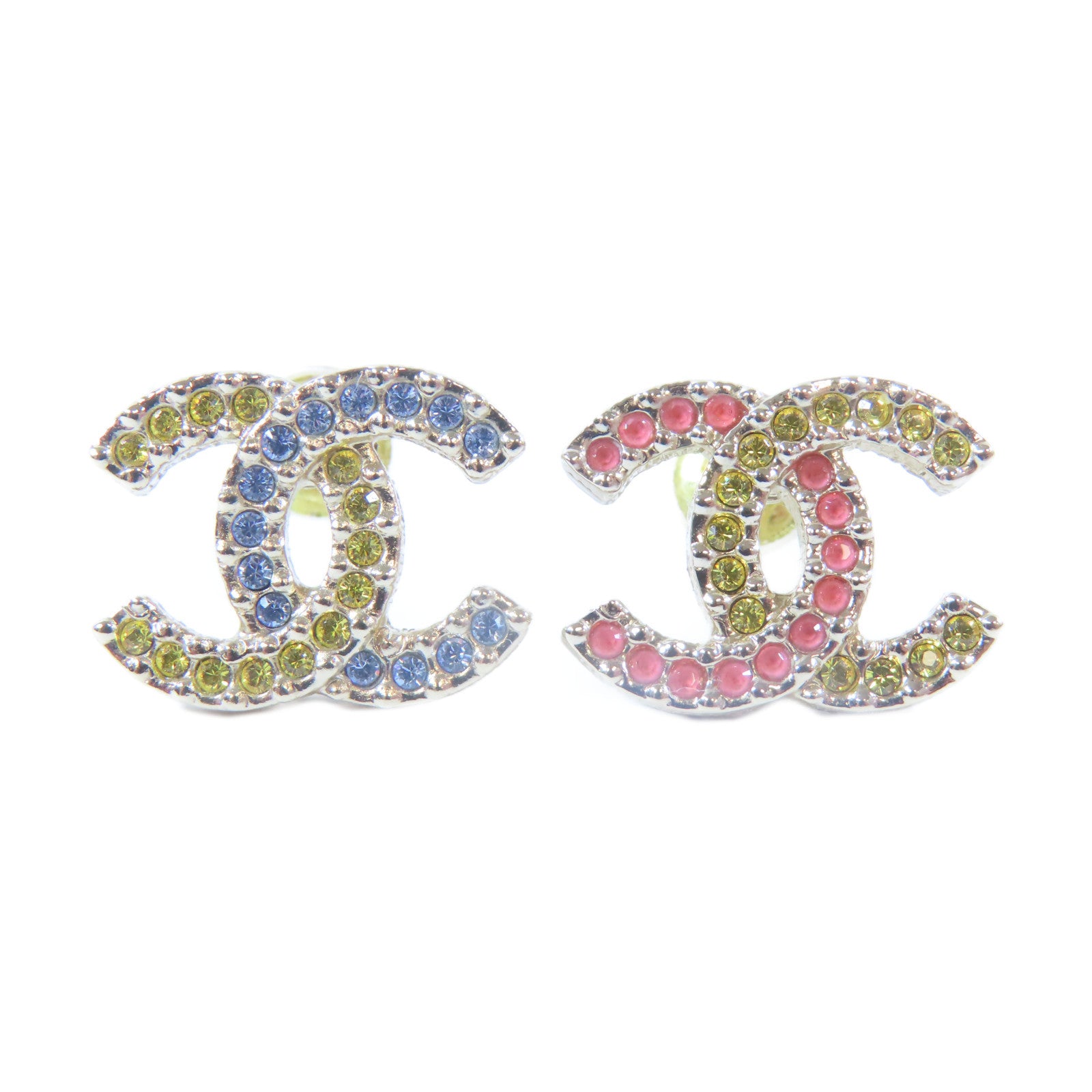 CHANEL 金屬/水晶Earrings耳環金色/黃色/藍色/粉紅色