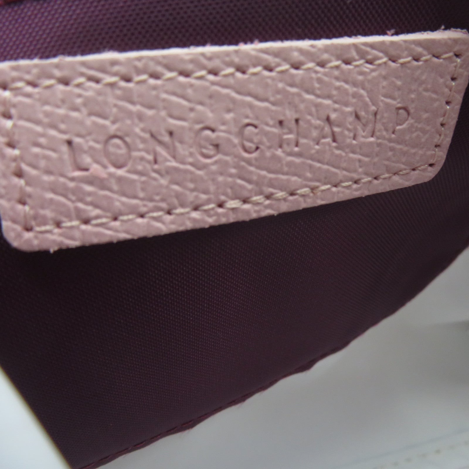 Longchamp 尼龍/皮革Handbag金扣手挽袋粉紅色/紫色