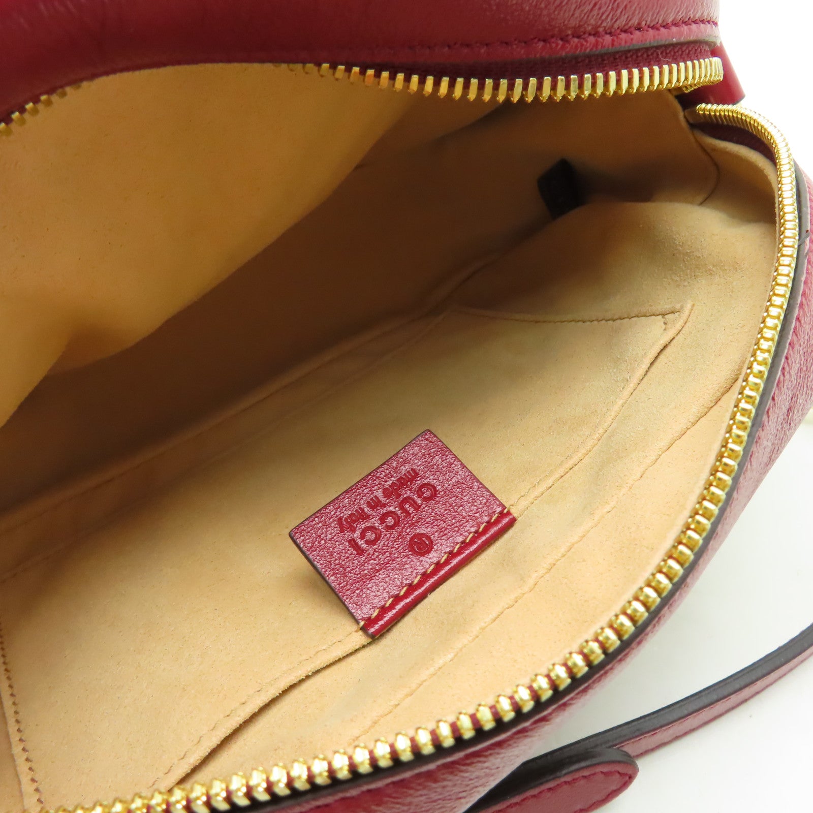 GUCCI 帆布GG Marmont Shoulder Bag金扣肩背袋啡色/紅色