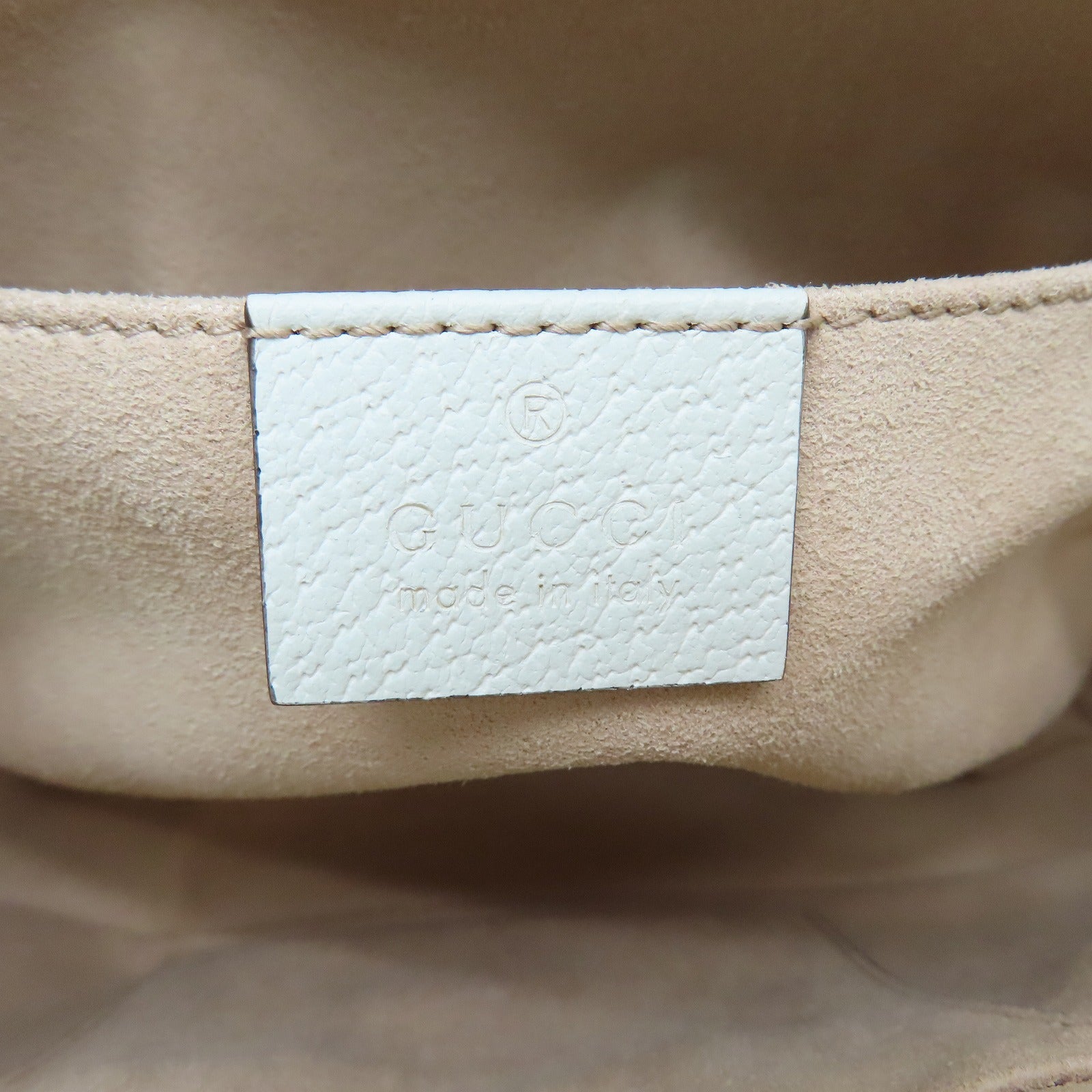 GUCCI 牛皮皮革Ophidia GG金扣肩背袋白色