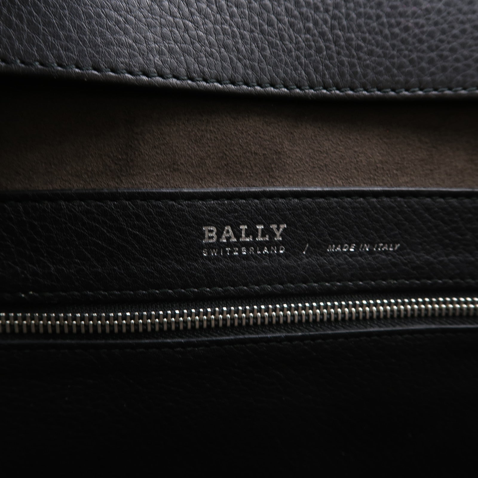 BALLY 牛皮皮革Tote Bag銀扣手挽袋黑色