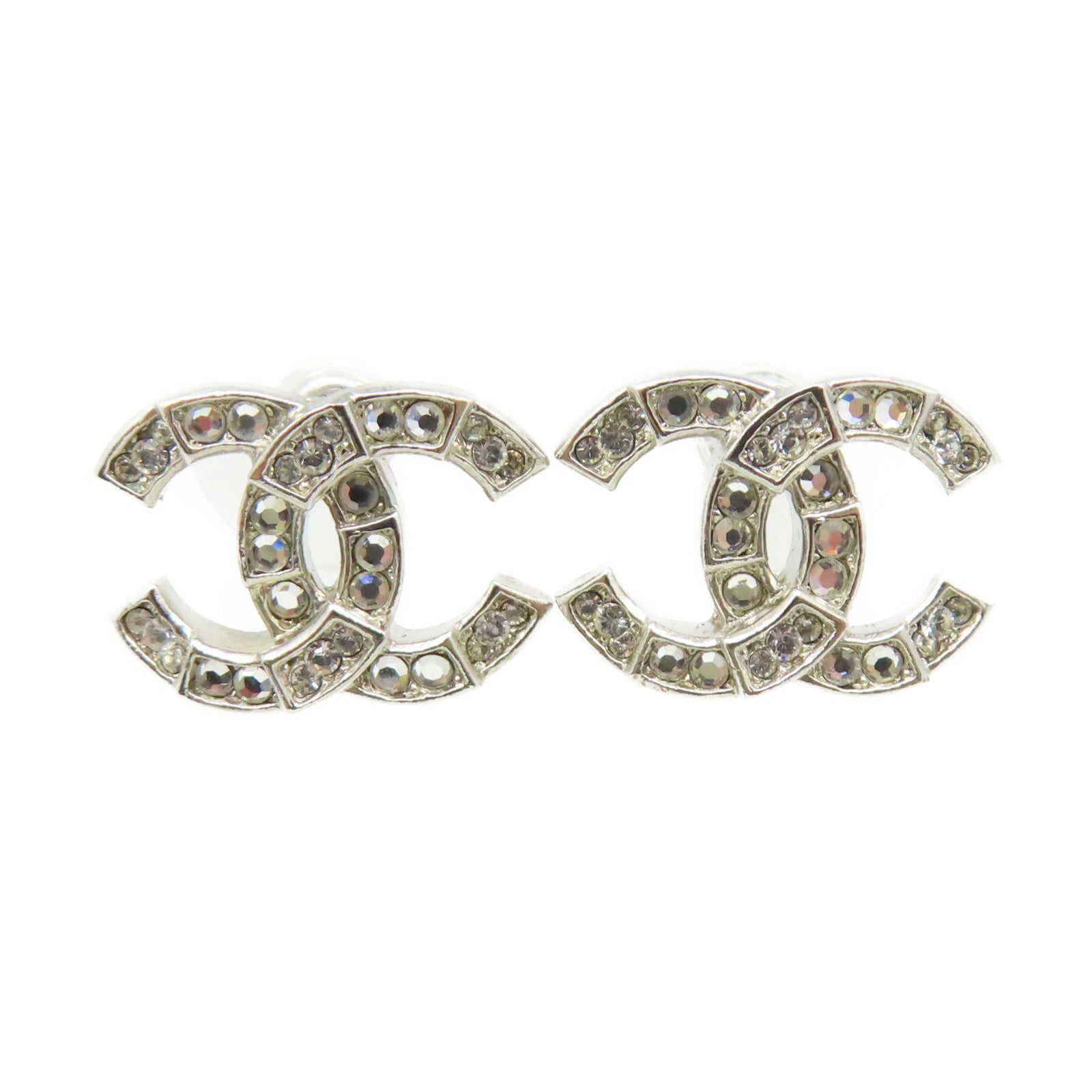 CHANEL 金屬CC Earrings耳環銀色