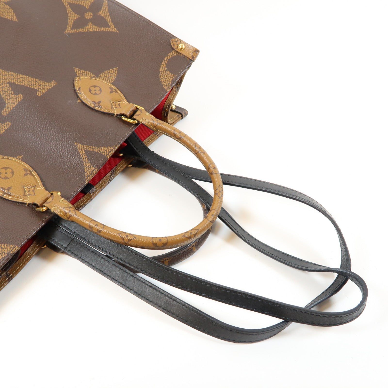 LOUIS VUITTON Monogram Reverse On The Go MM金扣手挽肩背兩用袋啡色